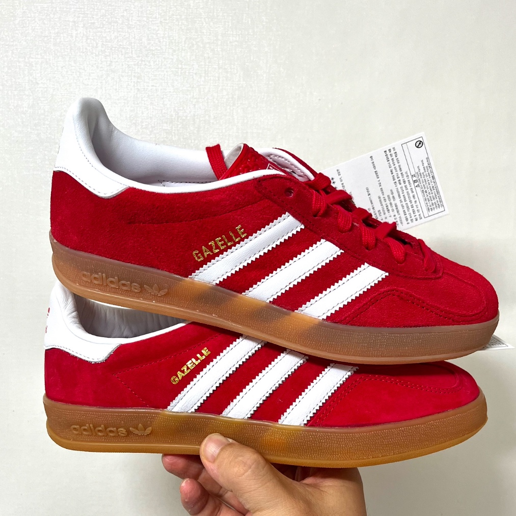 Adidas Gazelle Indoor Better Scarlet Cloud White, Adidas Gazelle Indoor Scarlet 착용 스타일