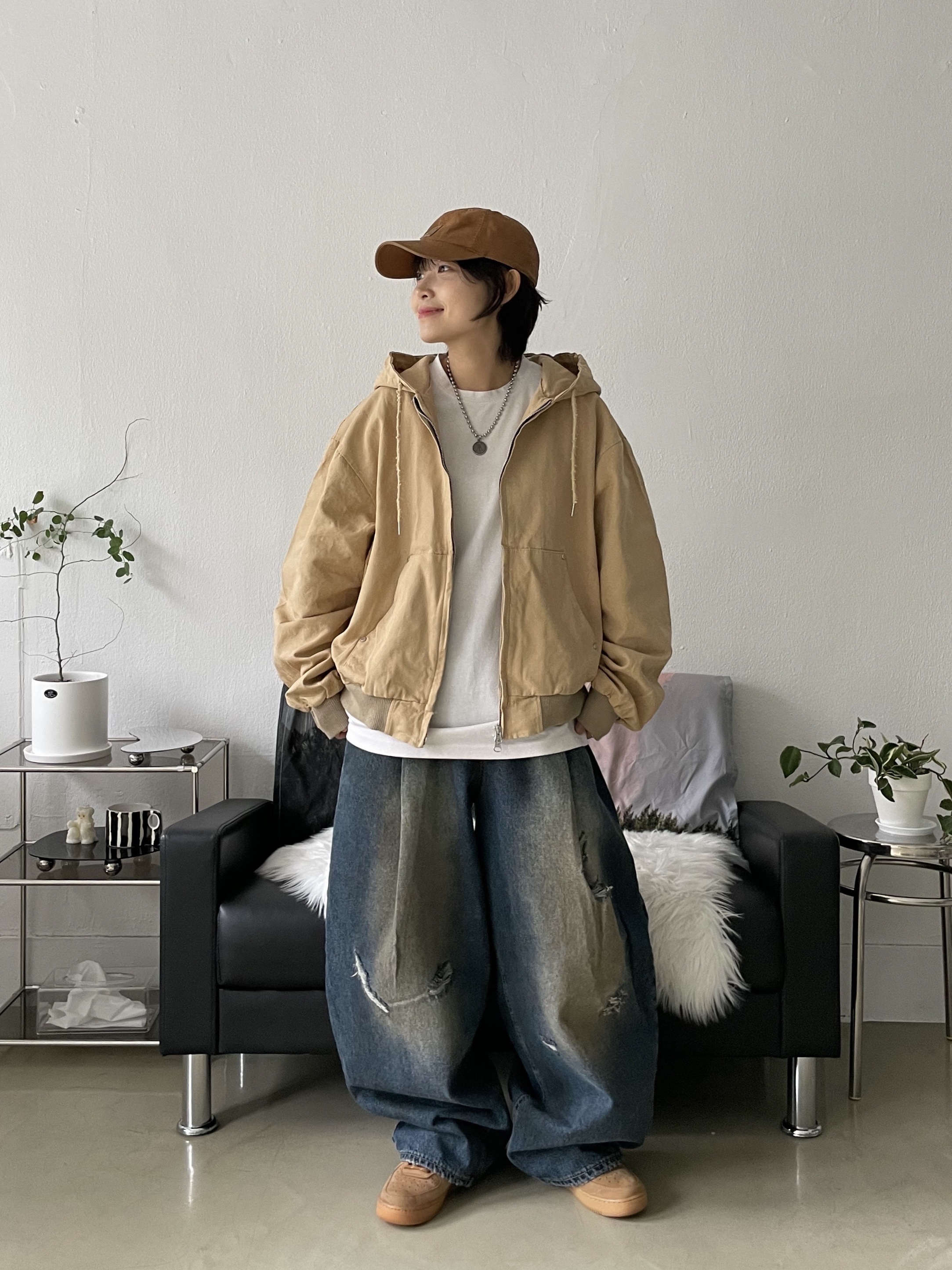 Nike Air Force 1 '07 WB Flax, Carhartt Canvas Cap Carhartt Brown 착용 스타일 - 3