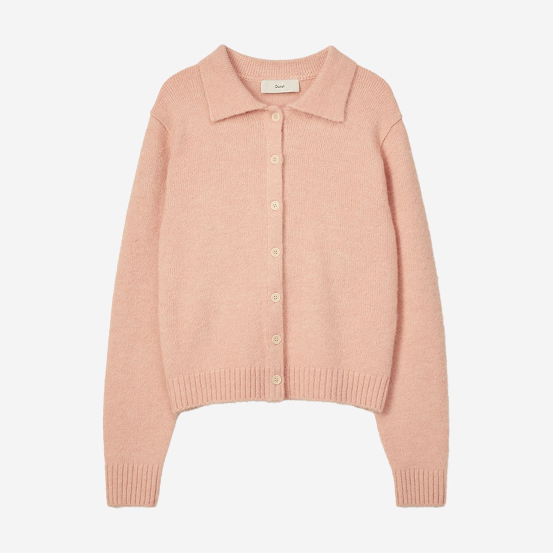 Dunst Unisex Open Collar Knit Cardigan Soft Pink 상세 이미지 1