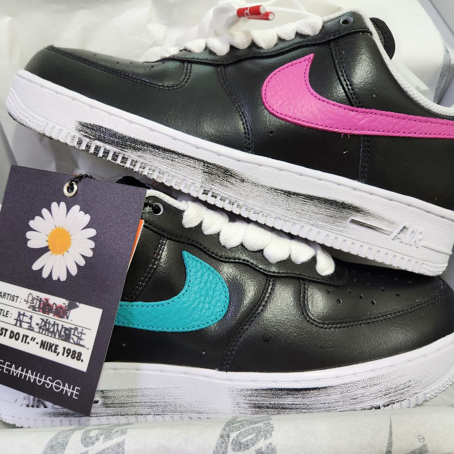 Nike x Peaceminusone Air Force 1 Low Para-Noise 3.0 Black and Multicolor 착용 스타일 - 1