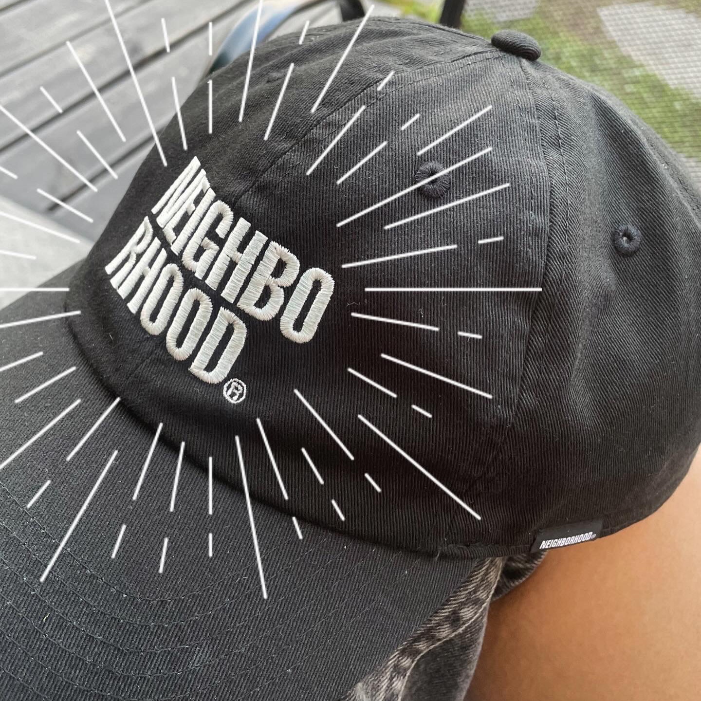 Neighborhood Dad Cap Black 착용 스타일