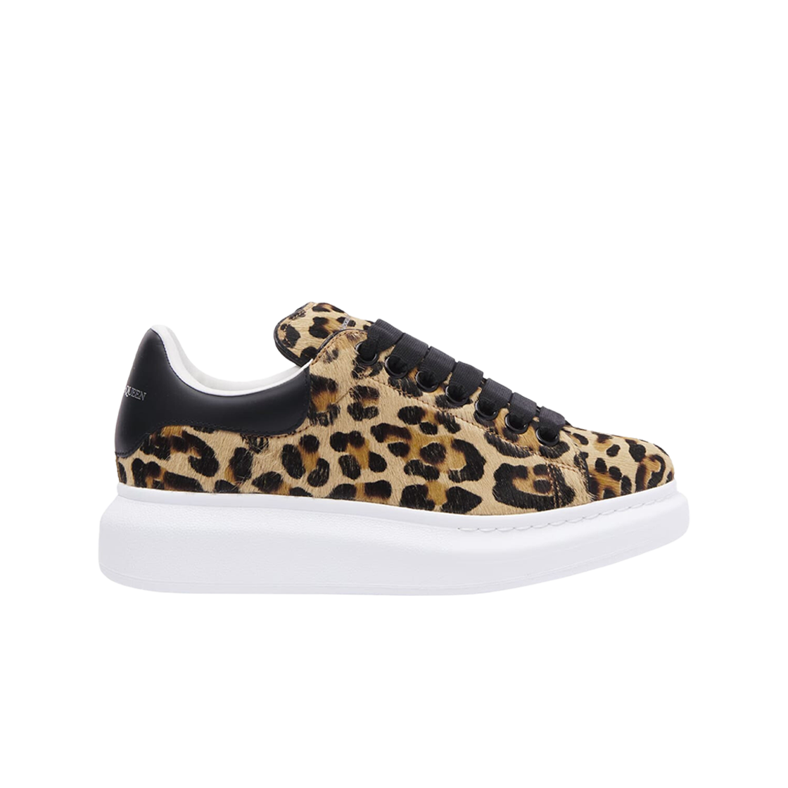 (W) Alexander McQueen Oversized Sneakers Leopard Black 상세 이미지 1