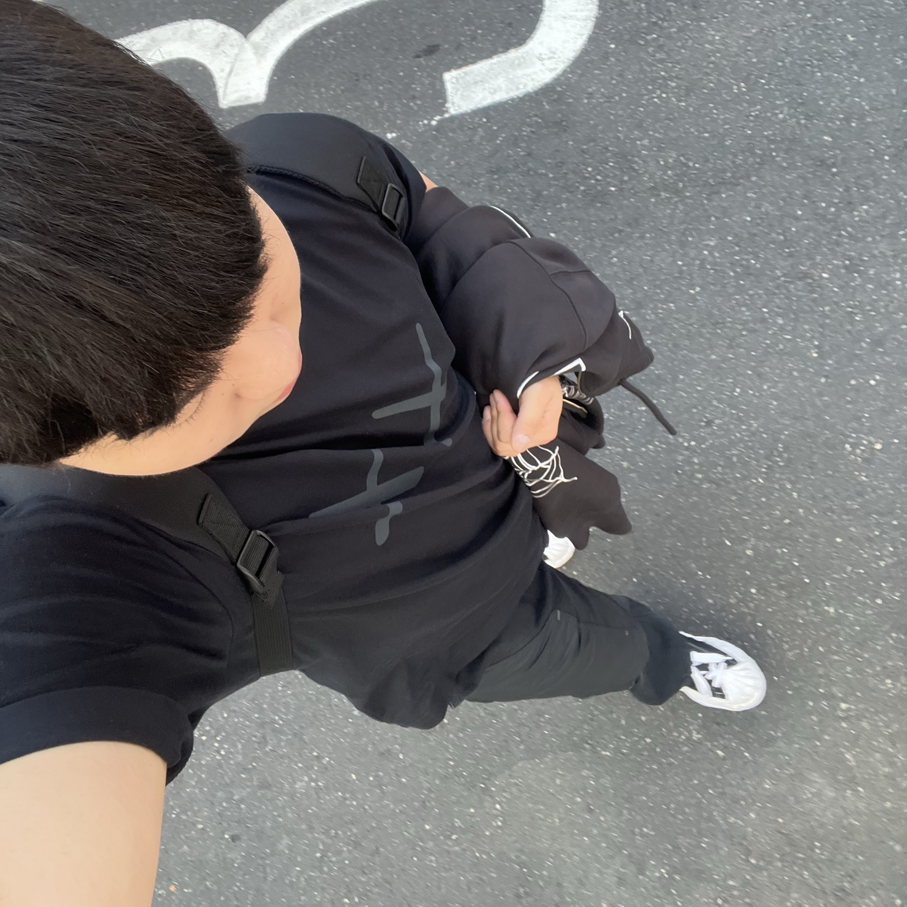 Palace Spider Zip Hood Shock Black - 23FW, Nike x Off-White NRG Pants Black 착용 스타일