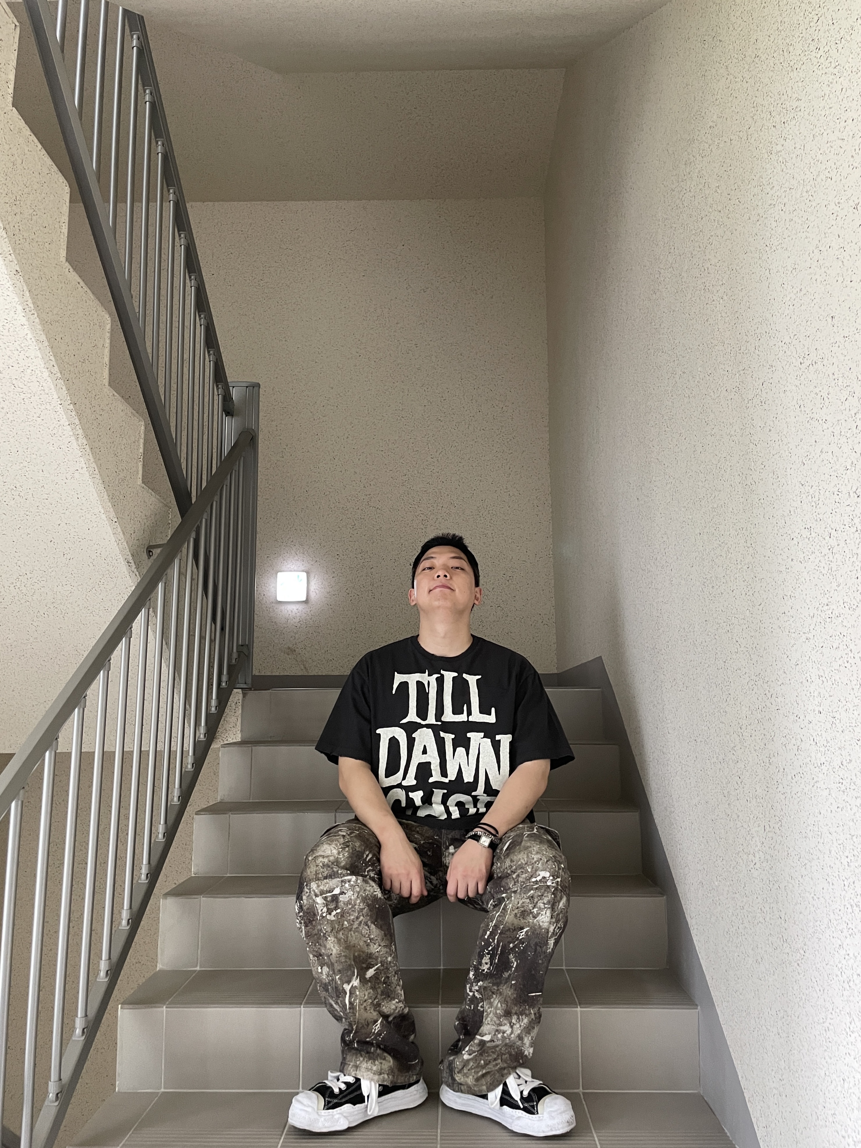 Maison Mihara Yasuhiro Hank OG Sole Canvas Low-top Sneakers Black 착용 스타일 - 4