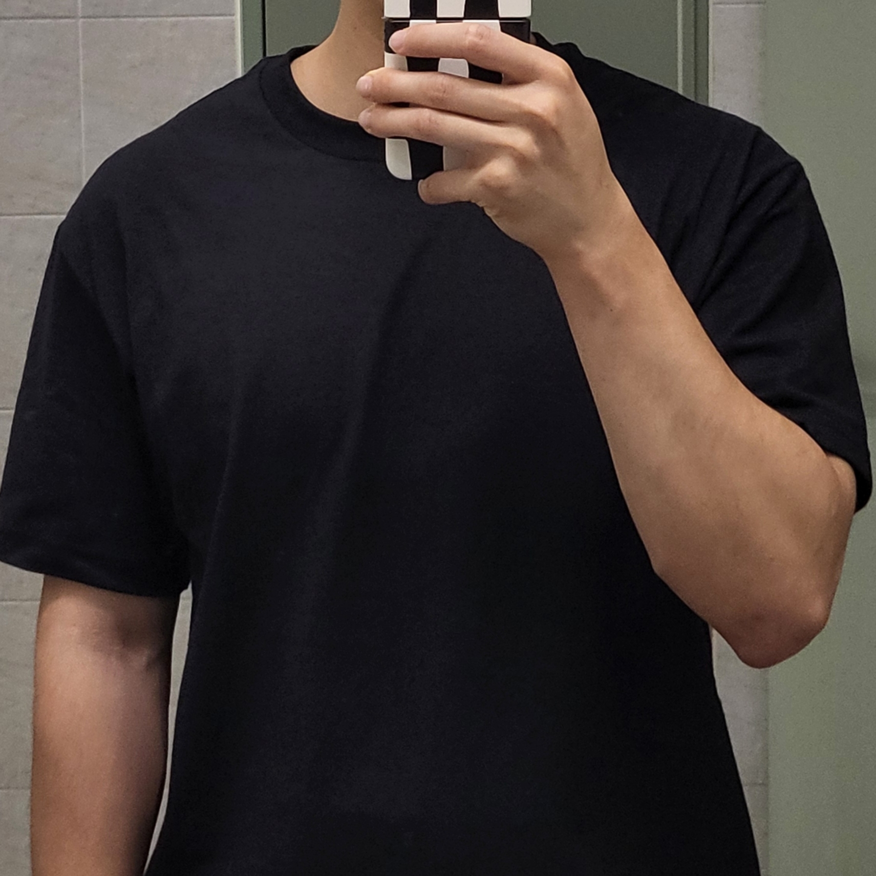 AAA Heavy Cotton 1301 T-Shirt White Black (2Pack) 착용 스타일 - 4