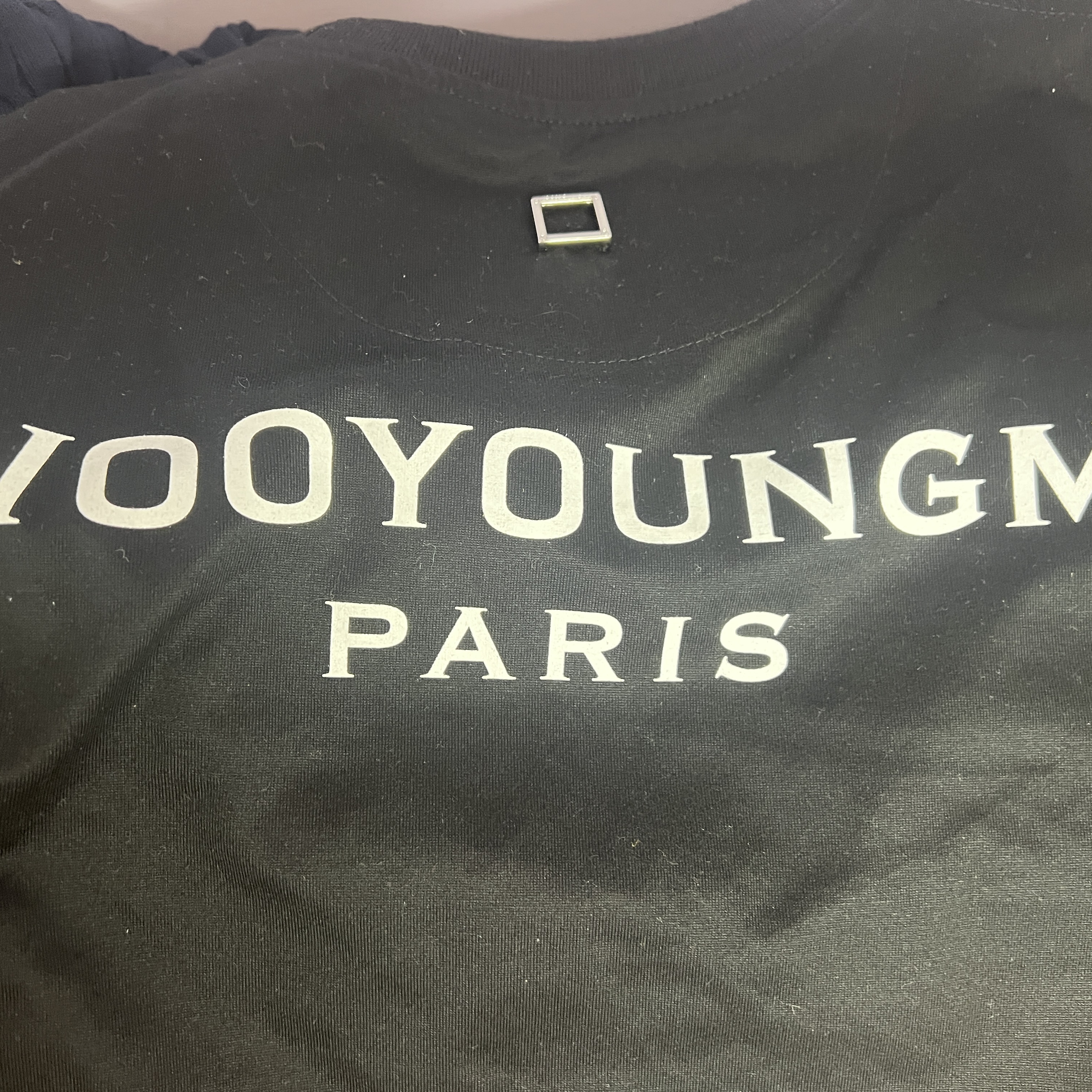 Wooyoungmi Cotton Back Logo T-Shirt Black - 23FW 착용 스타일