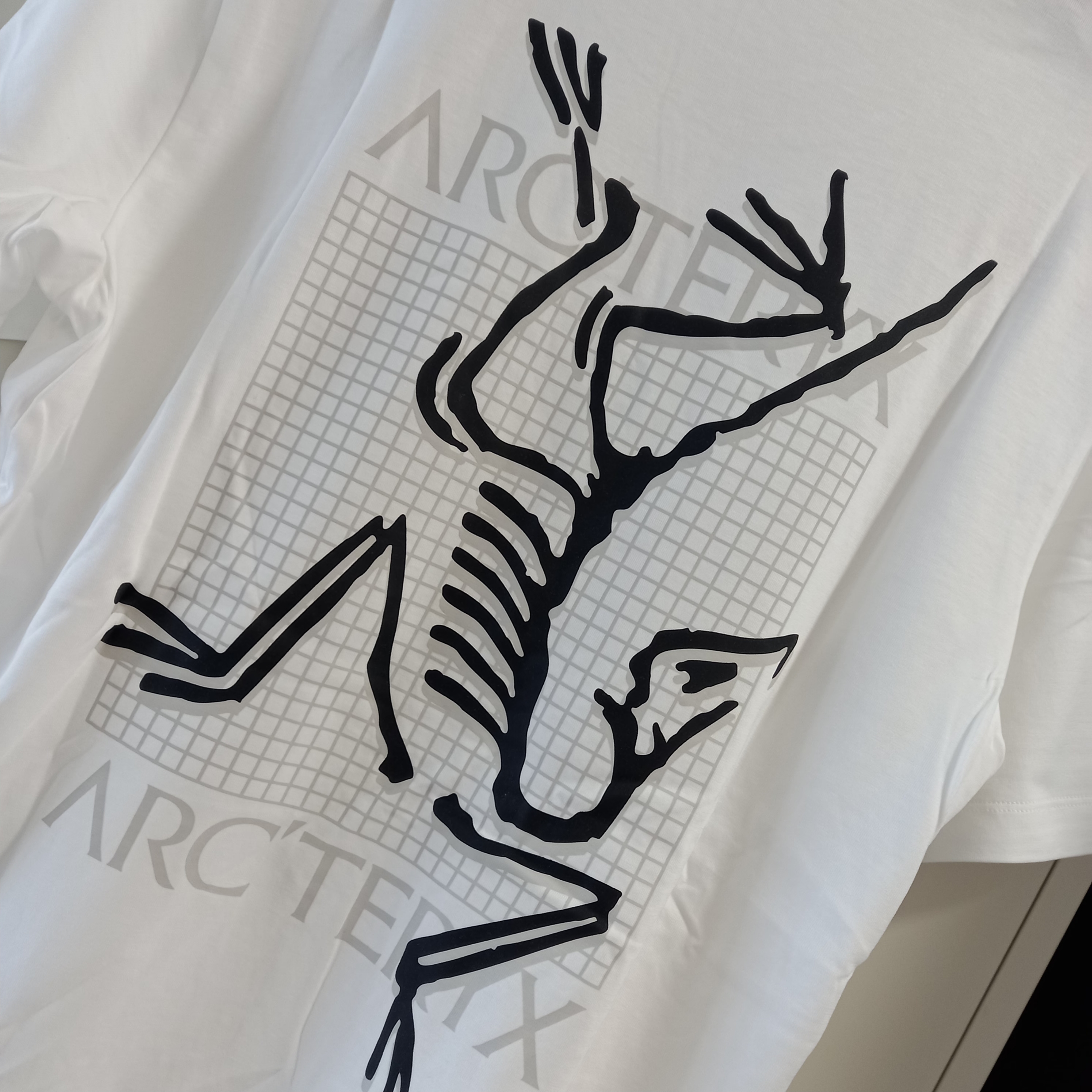 Arc'teryx Arc'Multi Bird Logo SS T-Shirt White Light 착용 스타일 - 2