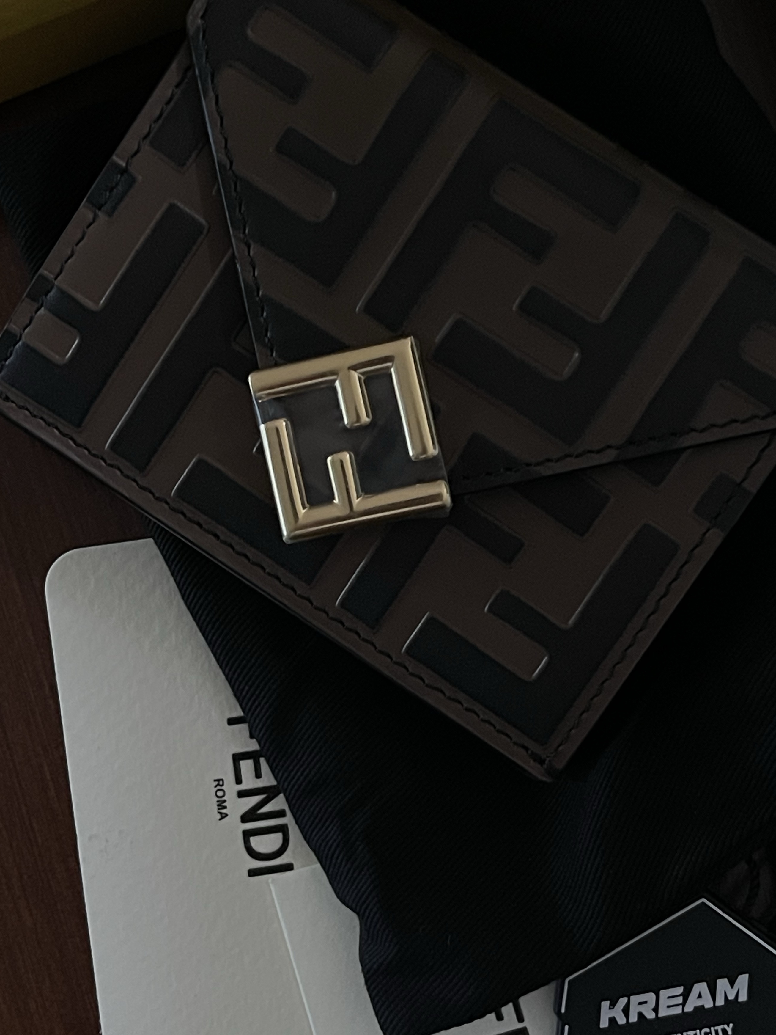 Fendi FF Diamonds Wallet Brown Black 착용 스타일