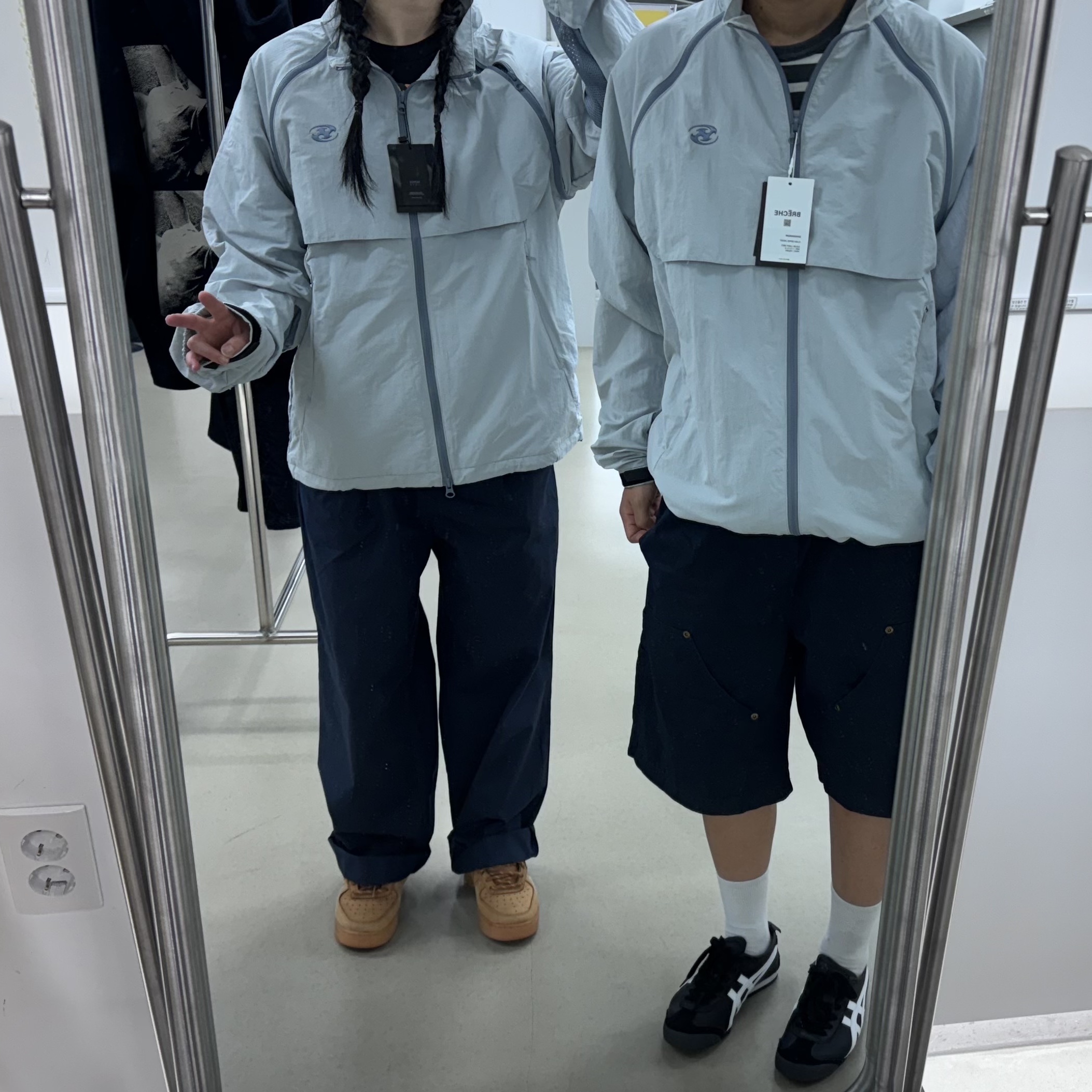 Sansan Gear Slash Zipper Jacket Light Grey - 24SS 착용 스타일 - 2