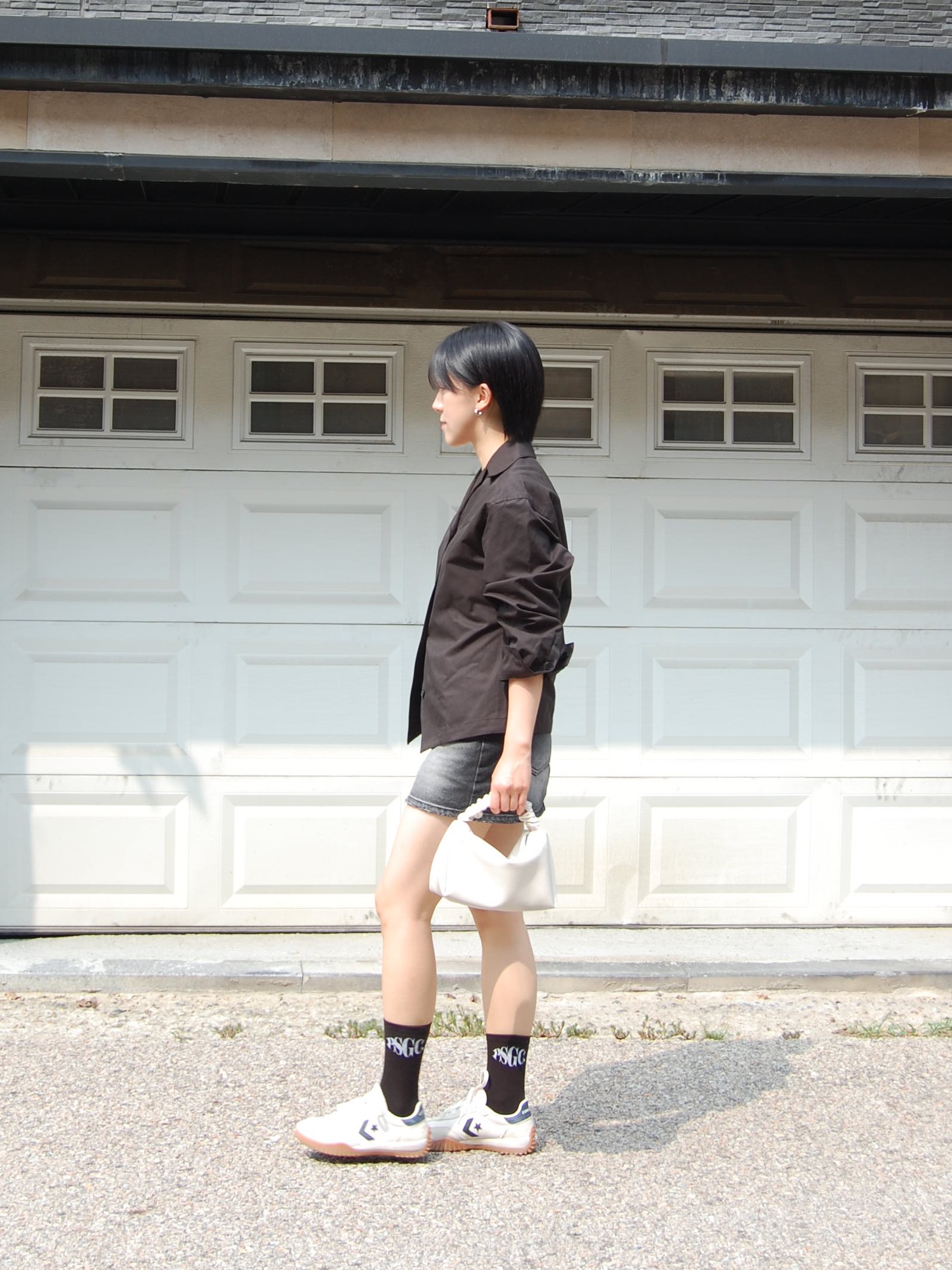 Converse Run Star Trainer Egret Black 착용 스타일