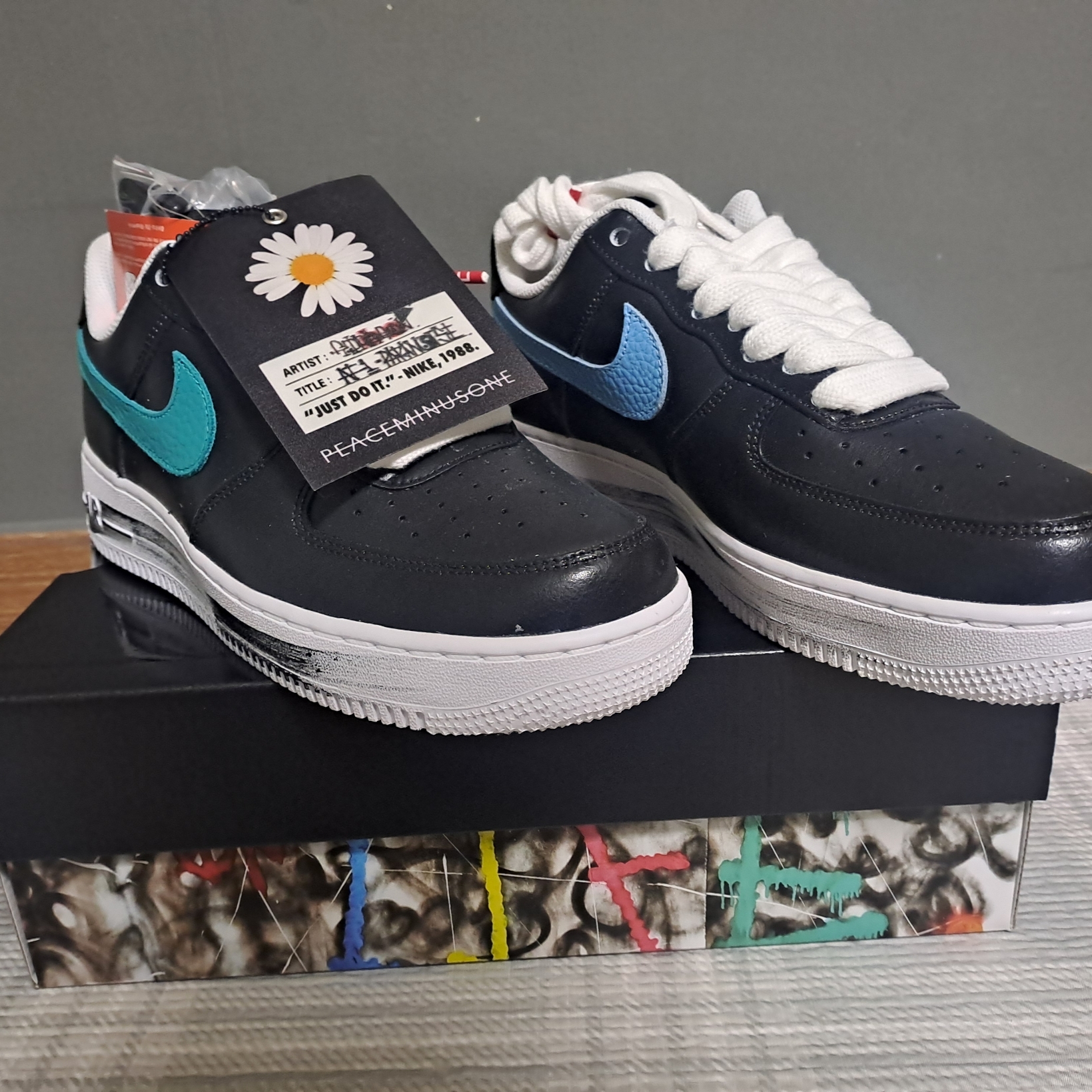 Nike x Peaceminusone Air Force 1 Low Para-Noise 3.0 Black and Multicolor 착용 스타일 - 4