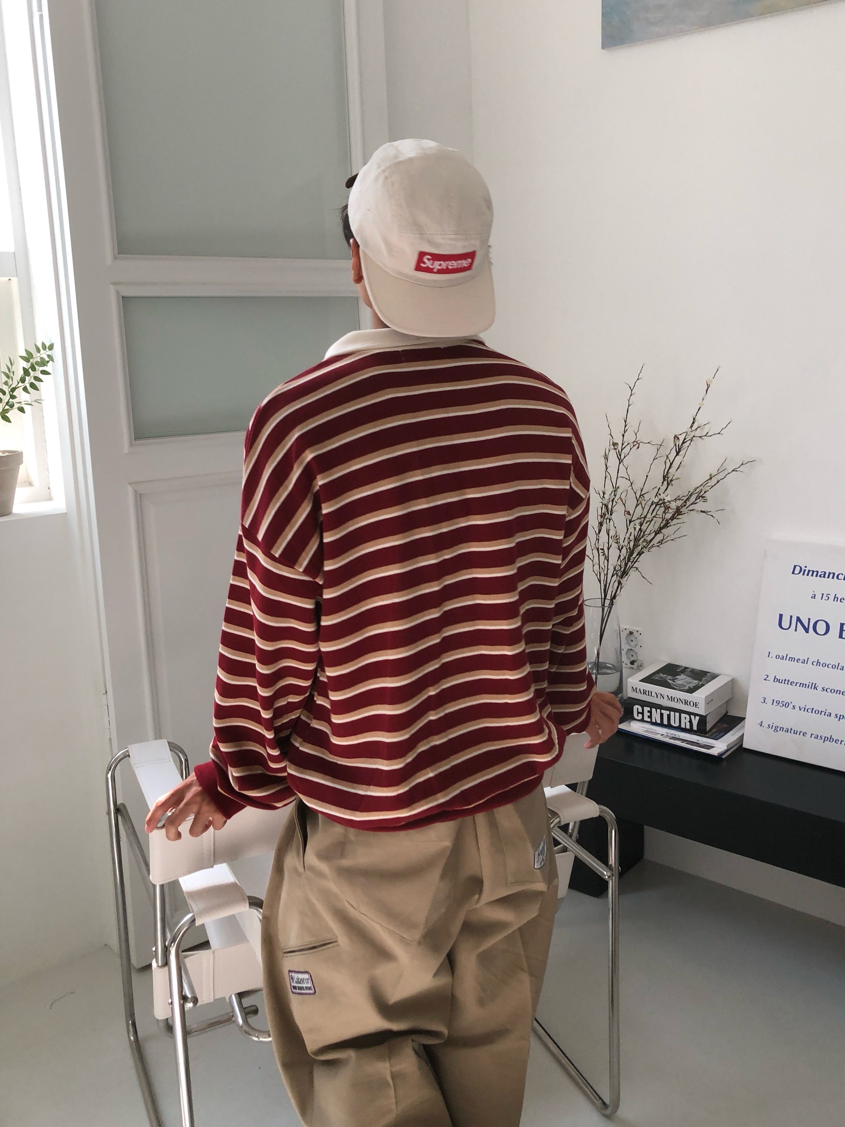 Supreme Washed Chino Twill Camp Cap Natural - 24SS, Nike Air Force 1 '07 Low White 착용 스타일 - 5