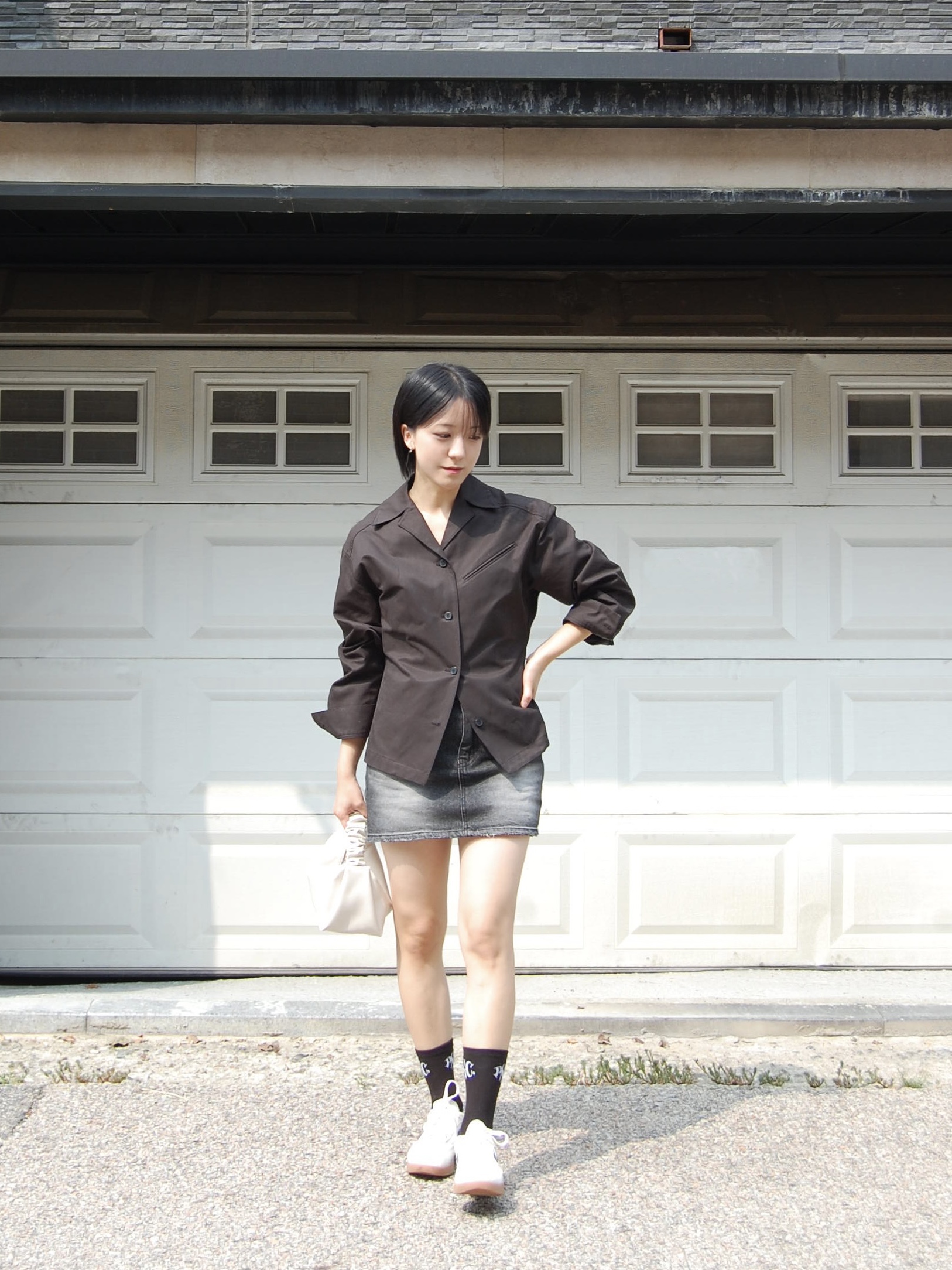 Converse Run Star Trainer Egret Black 착용 스타일