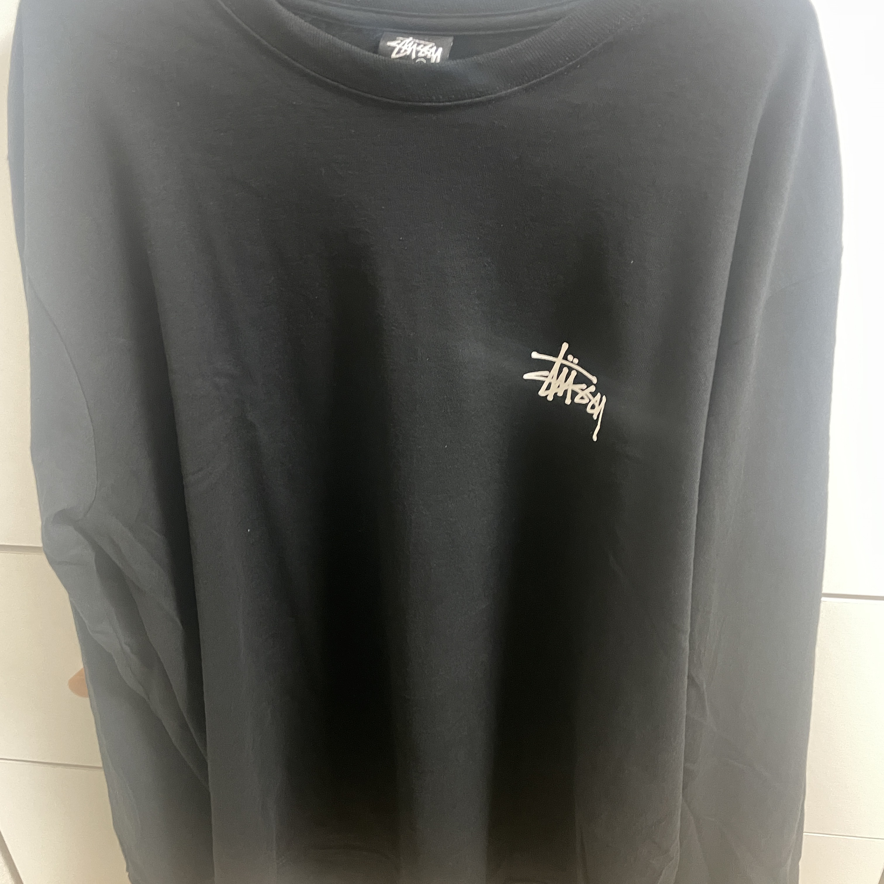 Stussy Basic Stussy LS T-Shirt Black 착용 스타일 - 1
