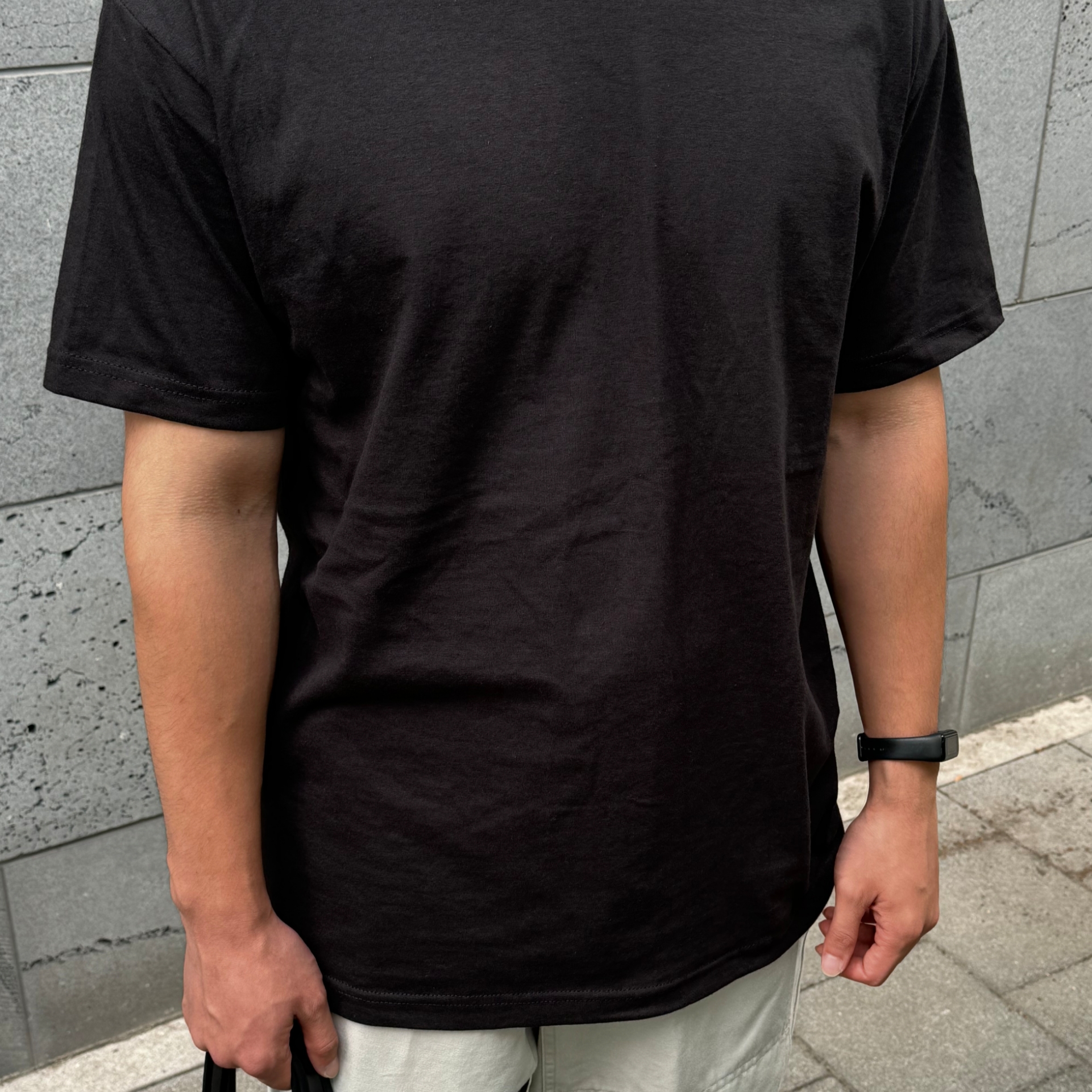 AAA Heavy Cotton 1301 T-Shirt White Black (2Pack) 착용 스타일 - 3