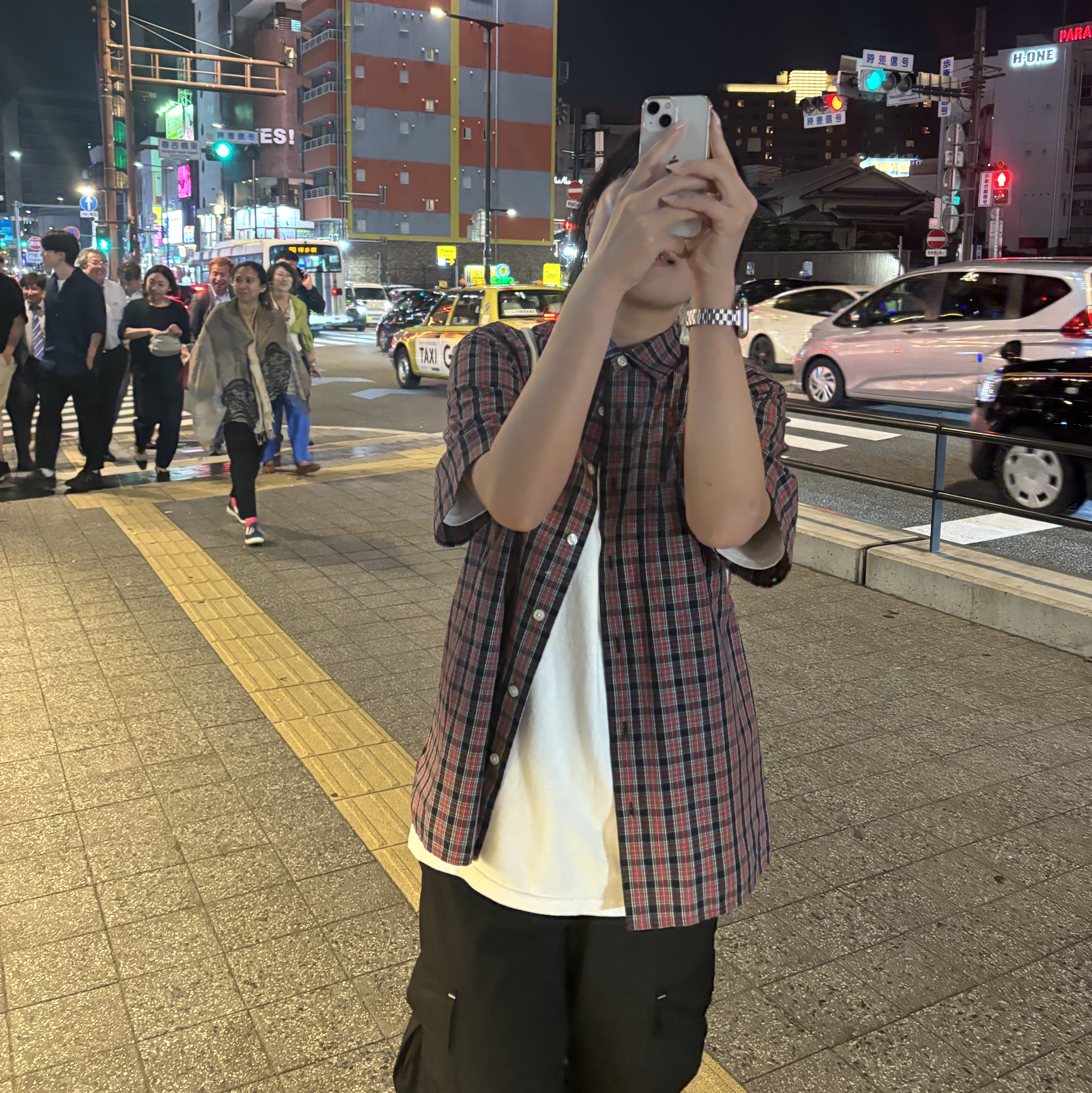 Supreme Loose Fit Mini Plaid S/S Shirt Black - 24SS 착용 스타일