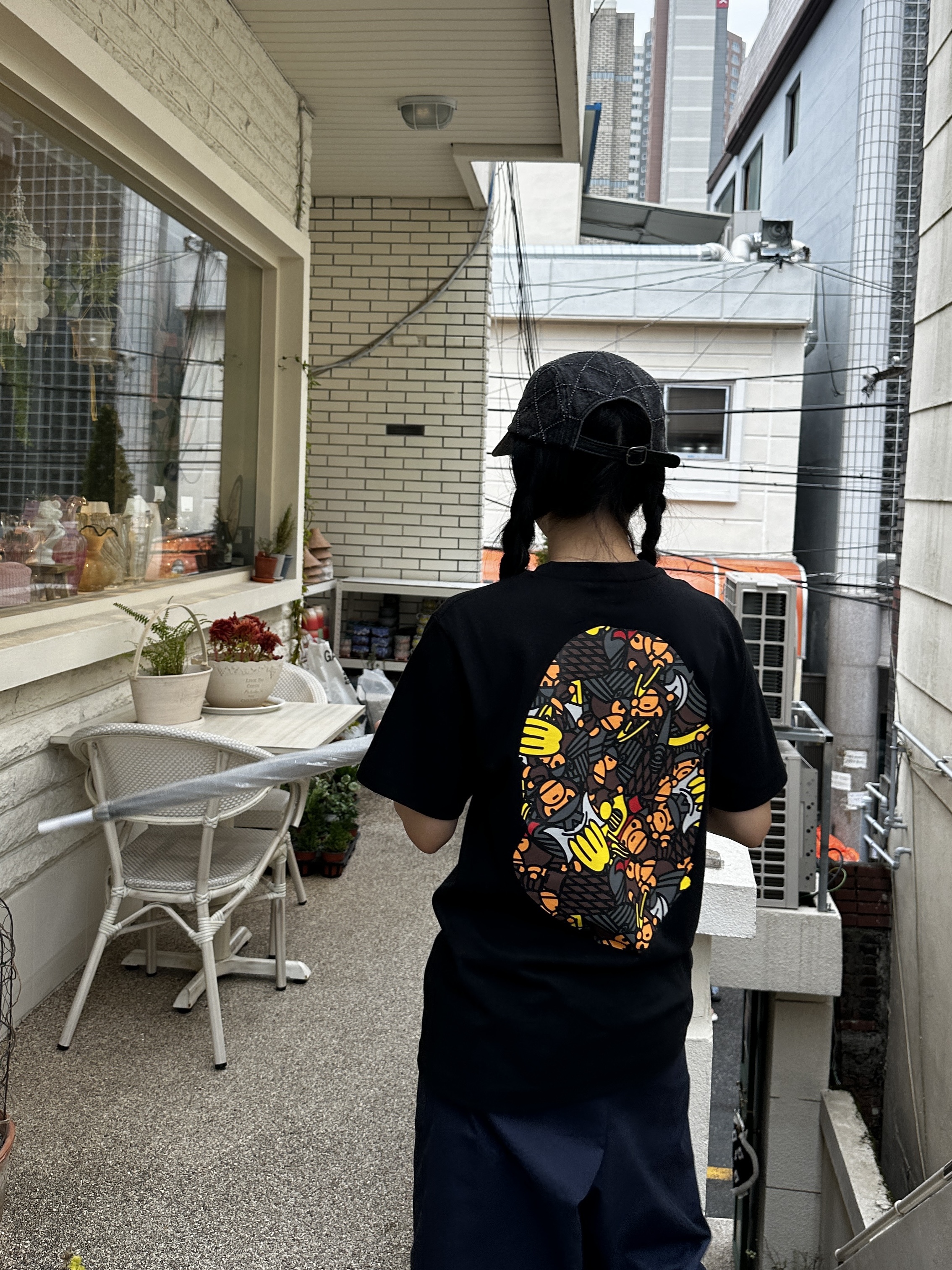 Supreme Punched Denim Camp Cap Black - 23FW 착용 스타일 - 2