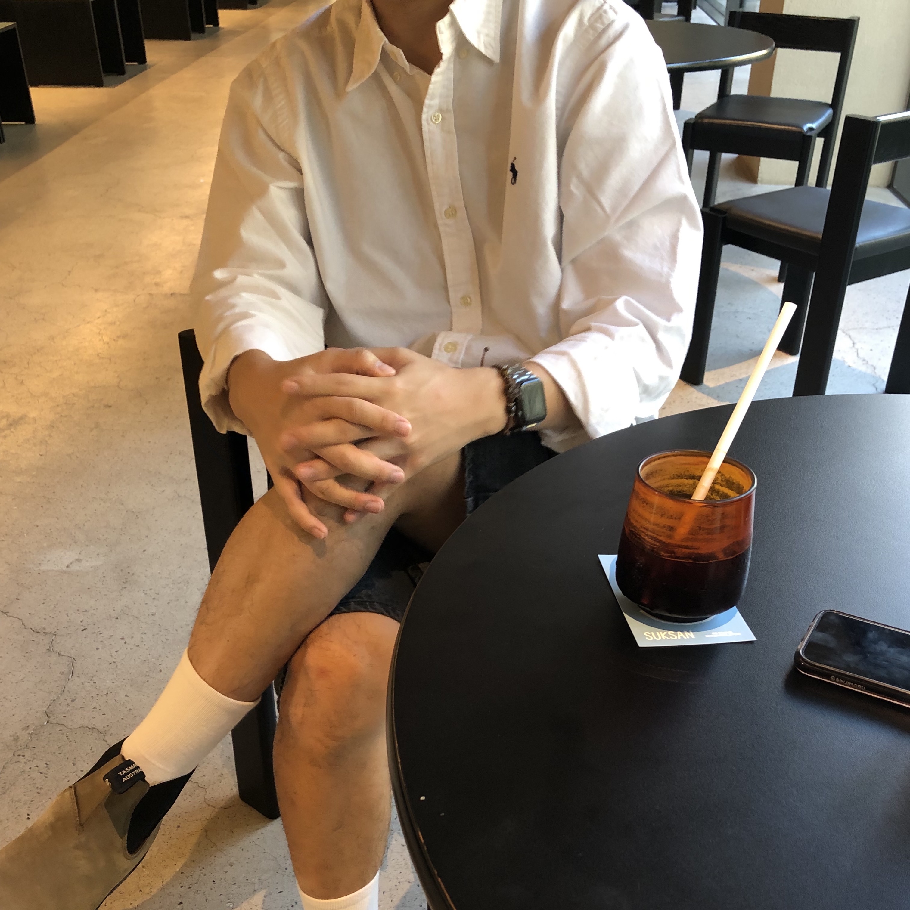 [30% 적립] Polo Ralph Lauren Classic Fit Garment Dyed Oxford Shirt White 착용 스타일