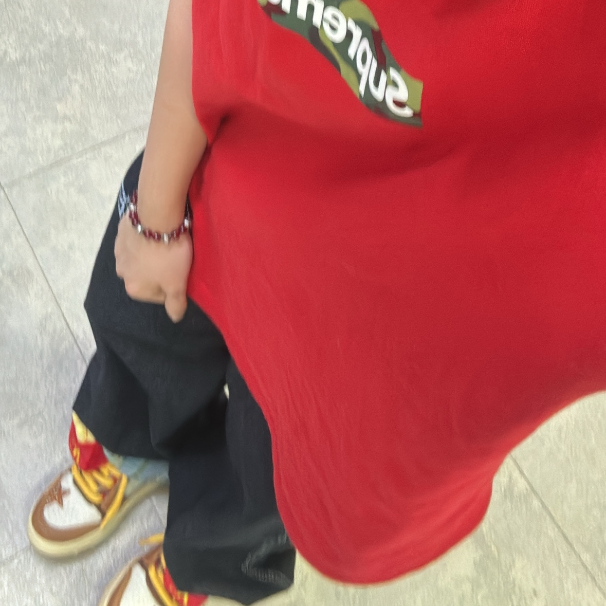 Supreme Box Logo T-Shirt Red - 23FW 착용 스타일