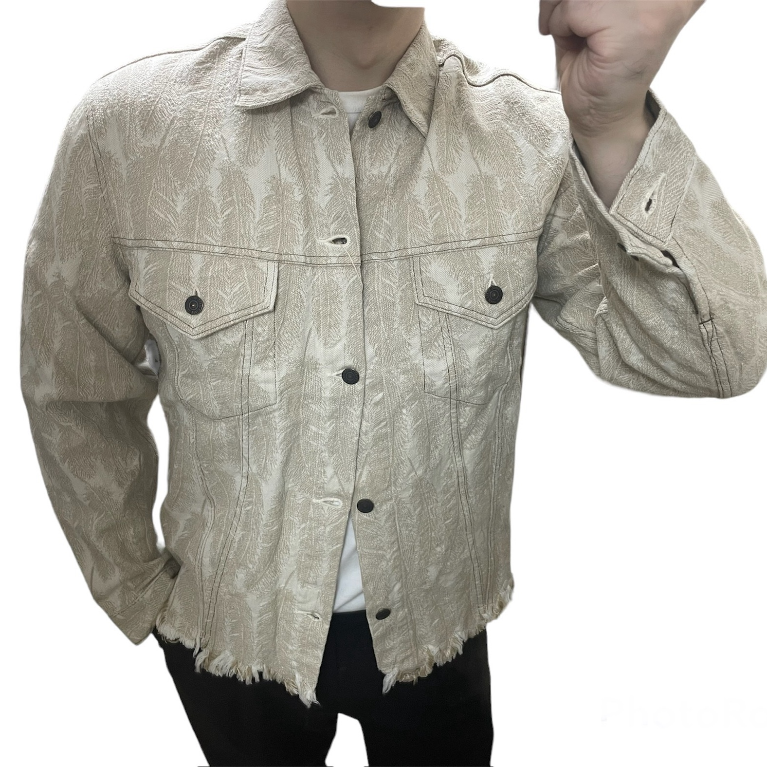 Kapital 12 oz. Magpie Denim 3rd Jacket Beige 착용 스타일