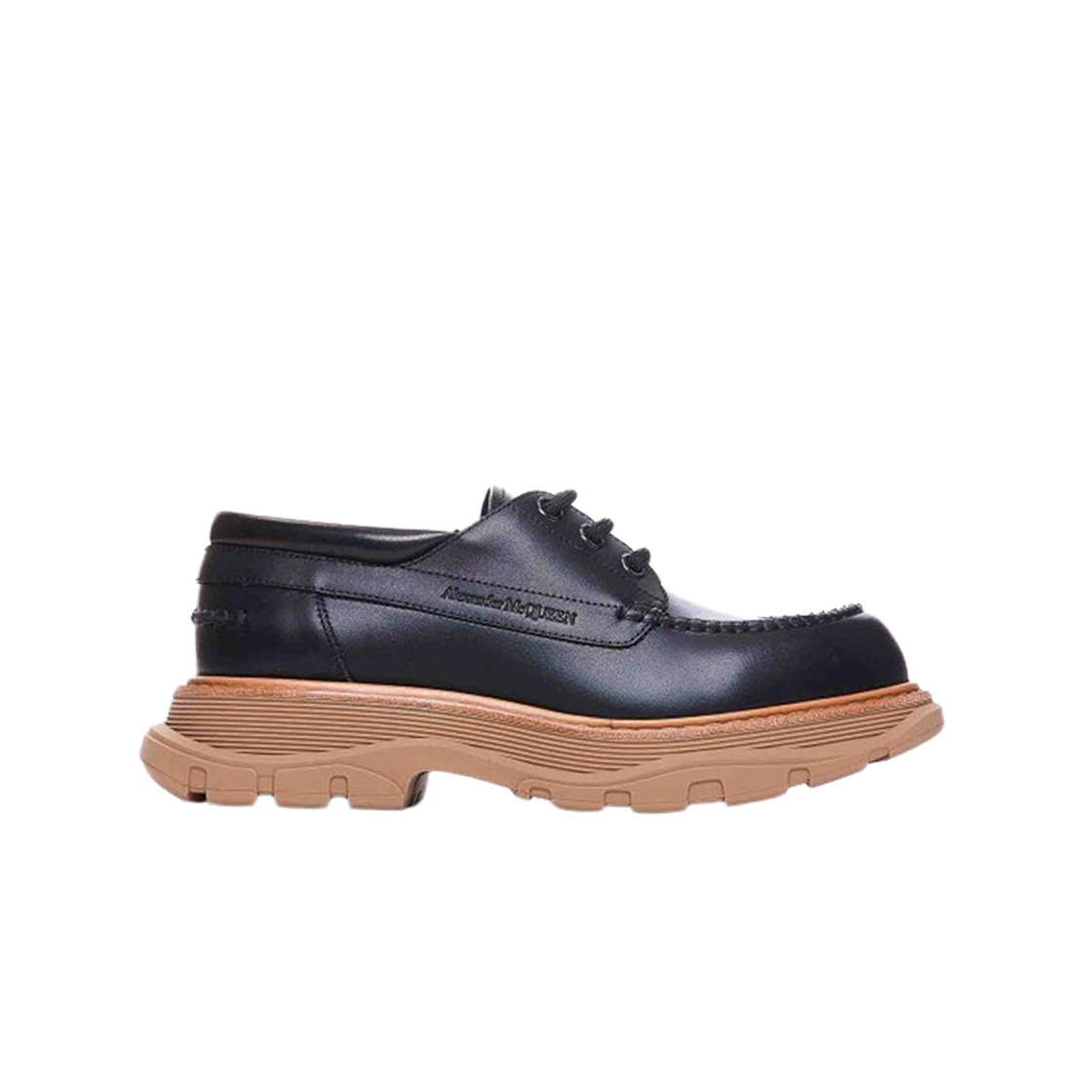 794494WIFR11056 Alexander McQueen Tread Lace Up Shoes Black