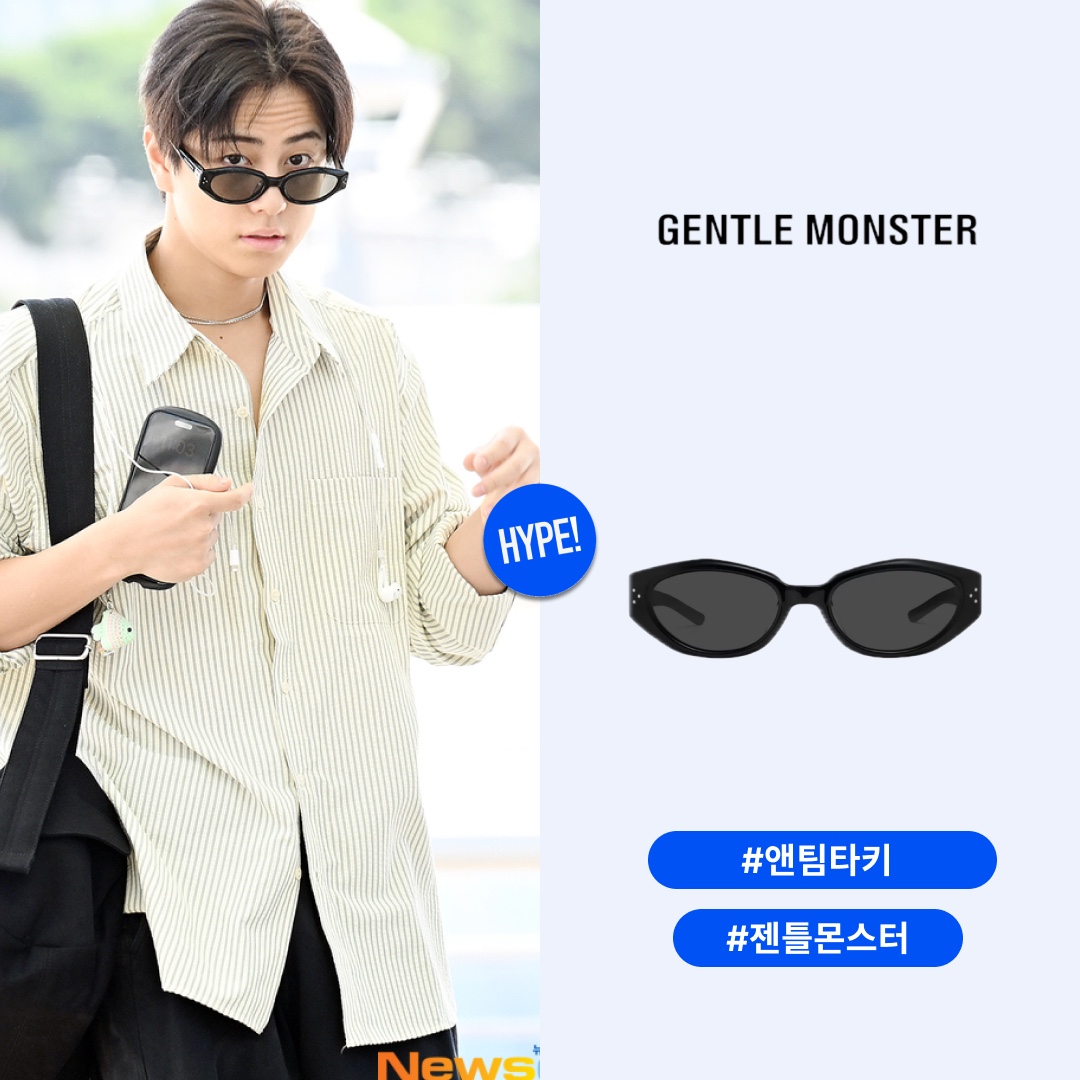 Gentle Monster Dada 01 Black 착용 스타일 - 1