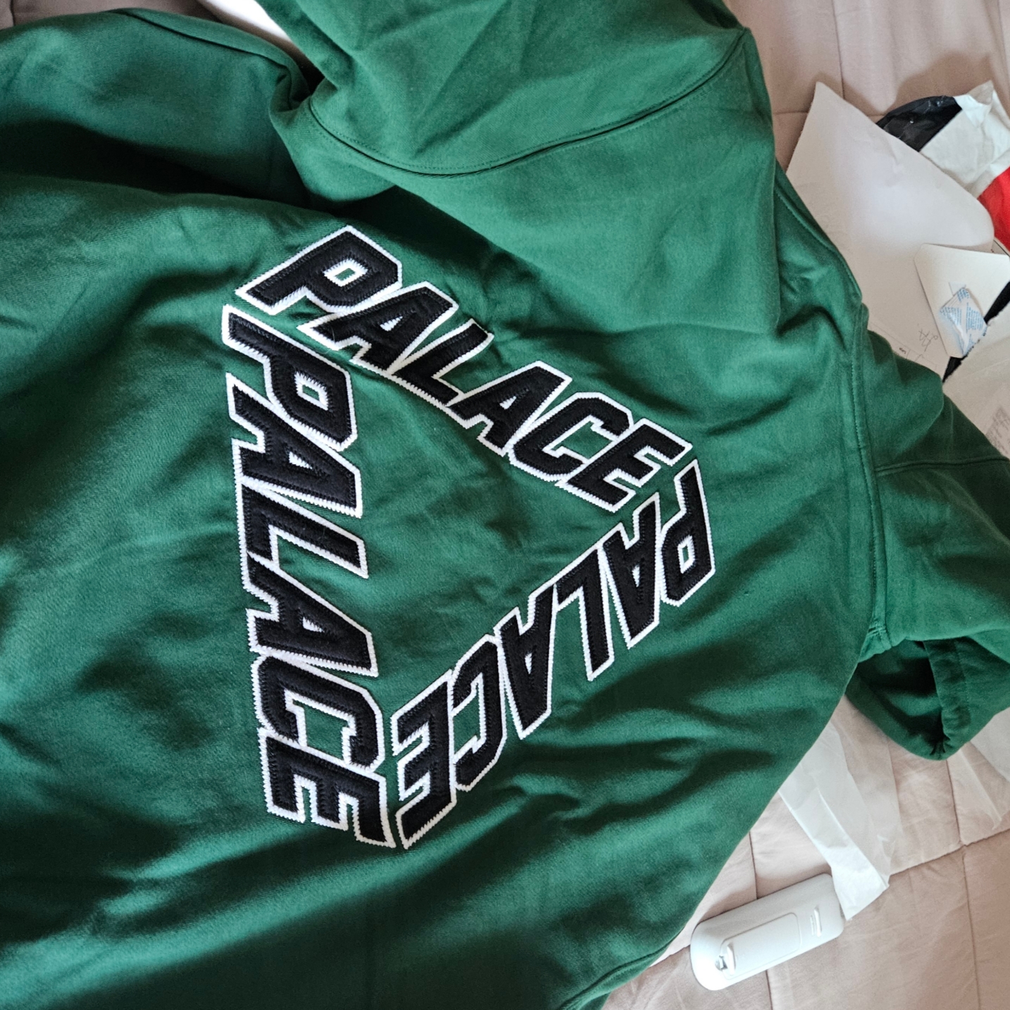 Palace Athlique P3 Hood Racey Green - 24FW 착용 스타일