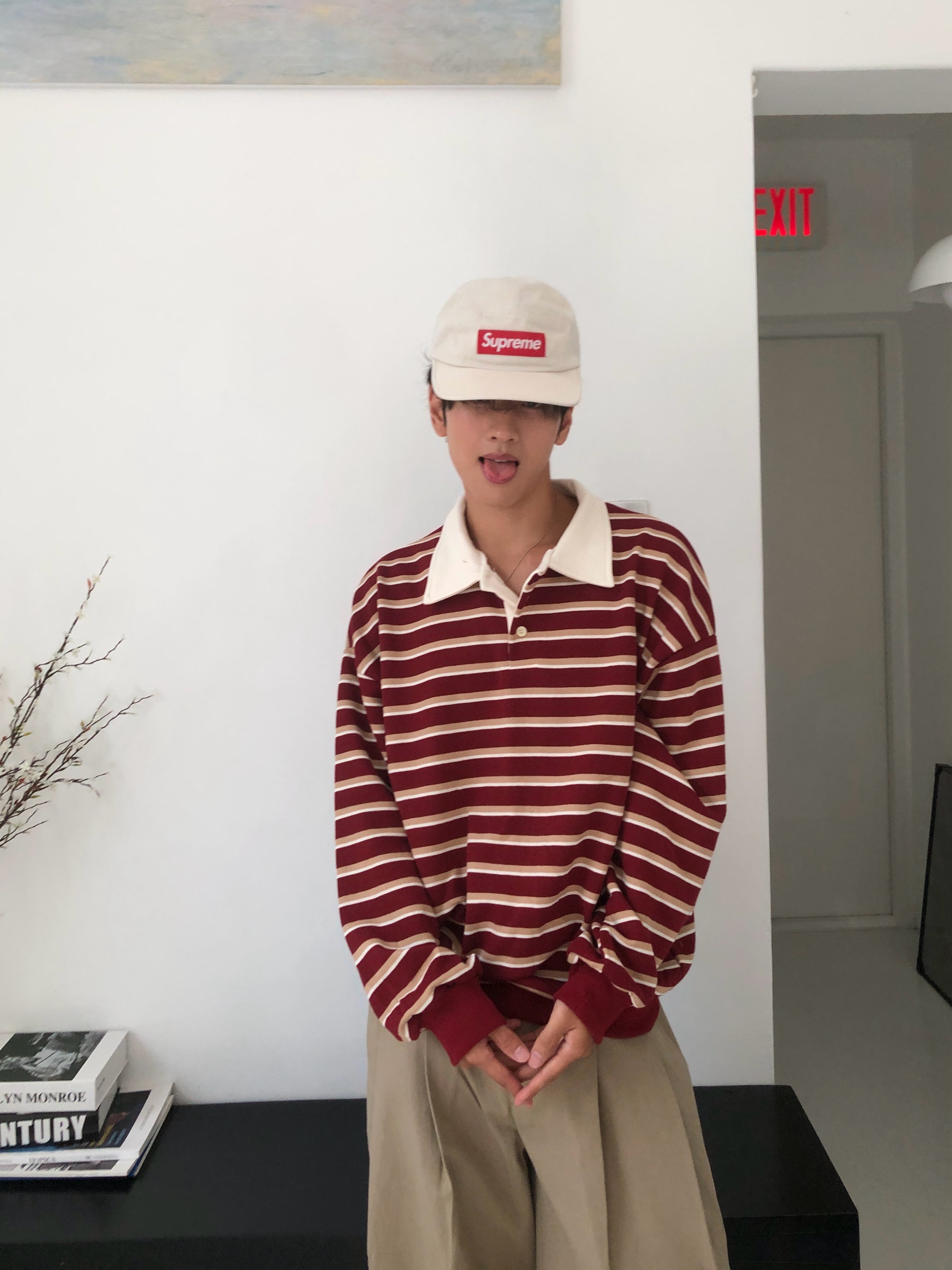 Supreme Washed Chino Twill Camp Cap Natural - 24SS, Nike Air Force 1 '07 Low White 착용 스타일 - 6