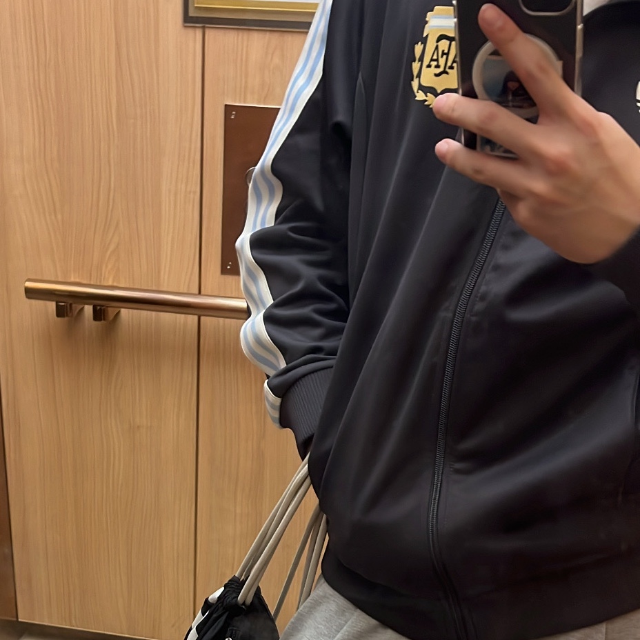 Adidas Argentina Beckenbauer Track Top Utility Black - KR Sizing 착용 스타일