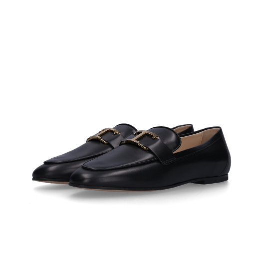 (W) Tod’s T Timeless Leather Loafers Black