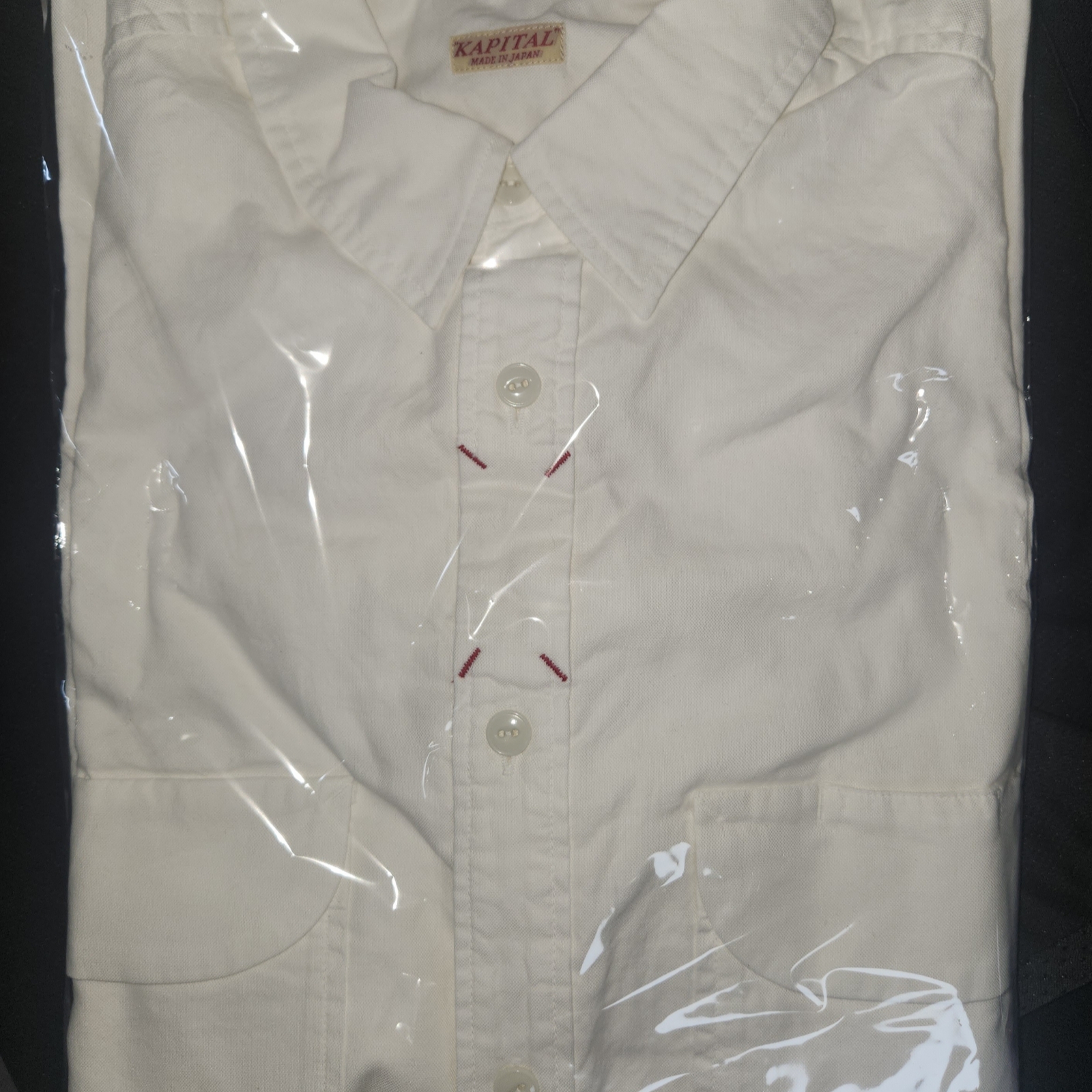 Kapital Oxford Clip Shirt White 착용 스타일