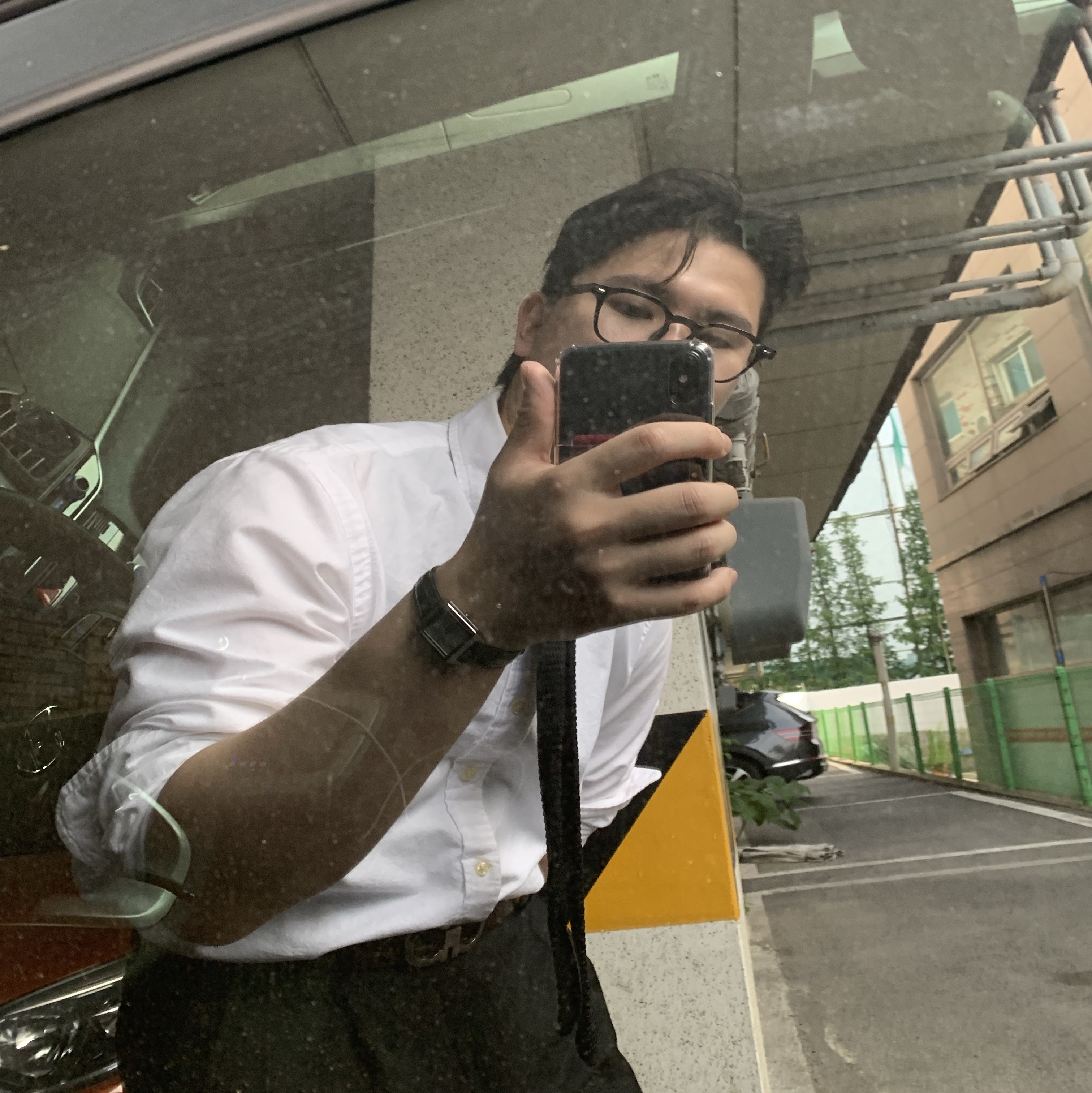 Casio MTP-1370L-1AVDF, Saint Laurent Grained Leather Silver Monogram Slim Belt Black 착용 스타일 - 2