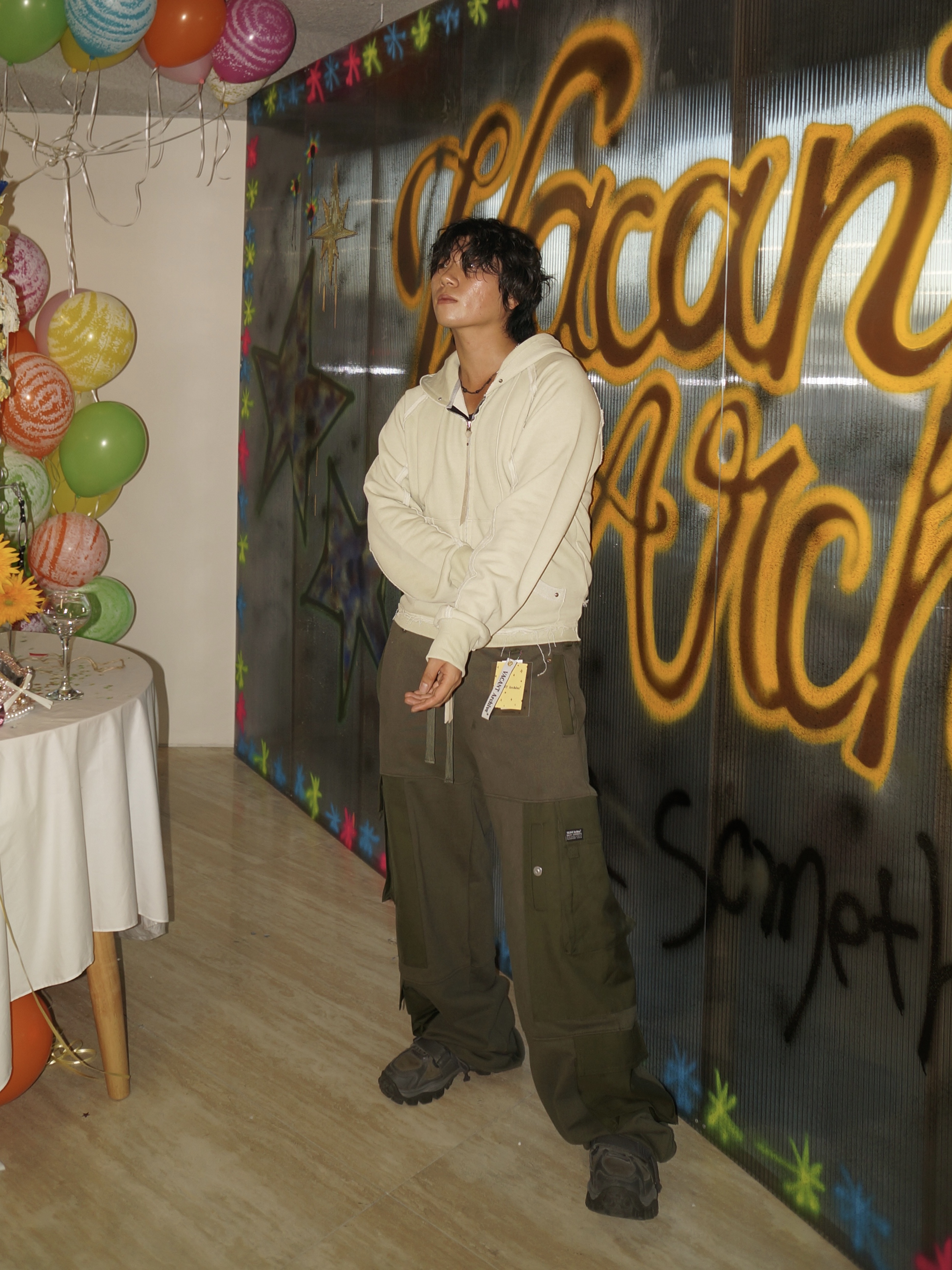 Vacant Archive Caesar Military Sweat Pants Khaki, Vacant Archive Caesar Military Sweat Pants Black 착용 스타일