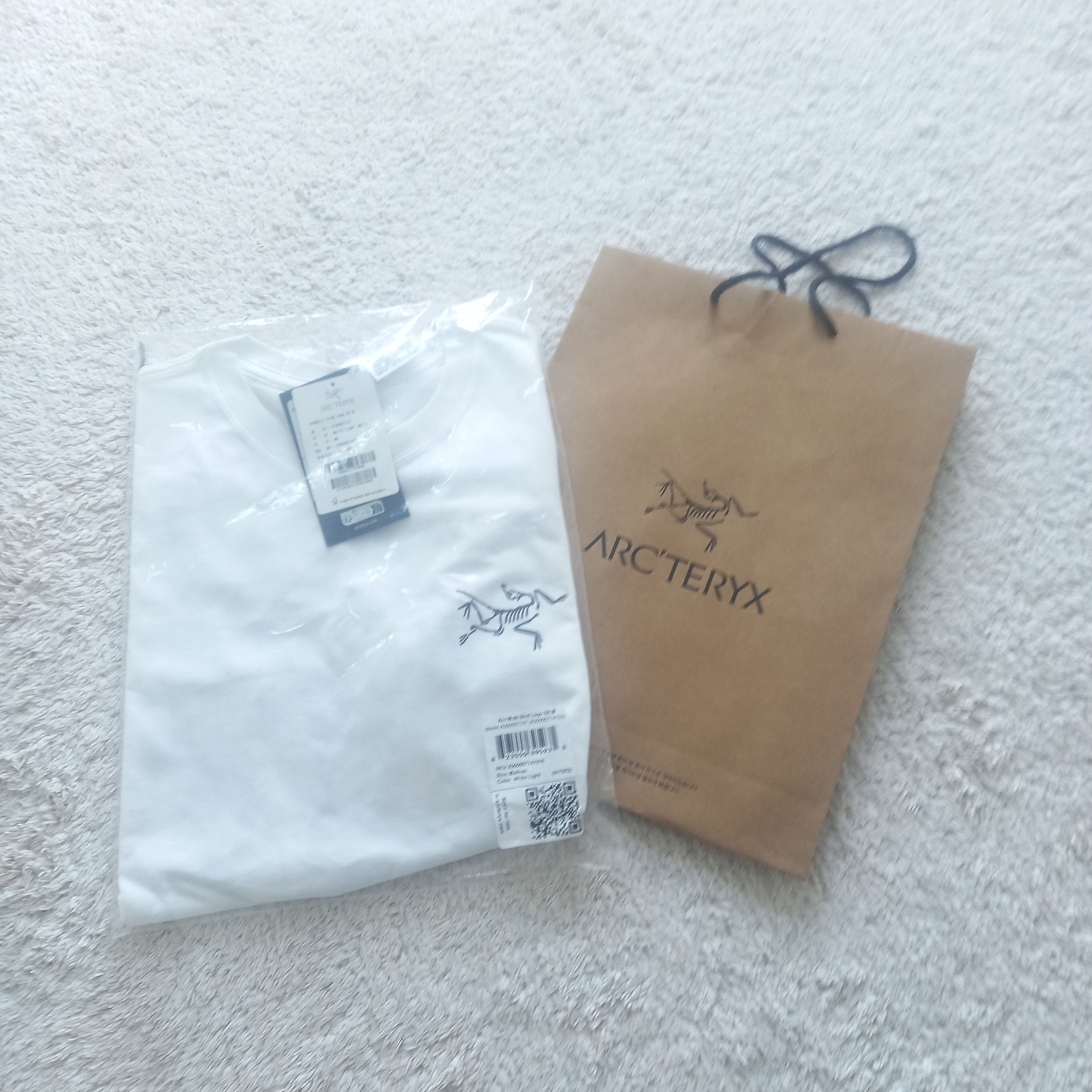 Arc'teryx Arc'Multi Bird Logo SS T-Shirt White Light 착용 스타일 - 4
