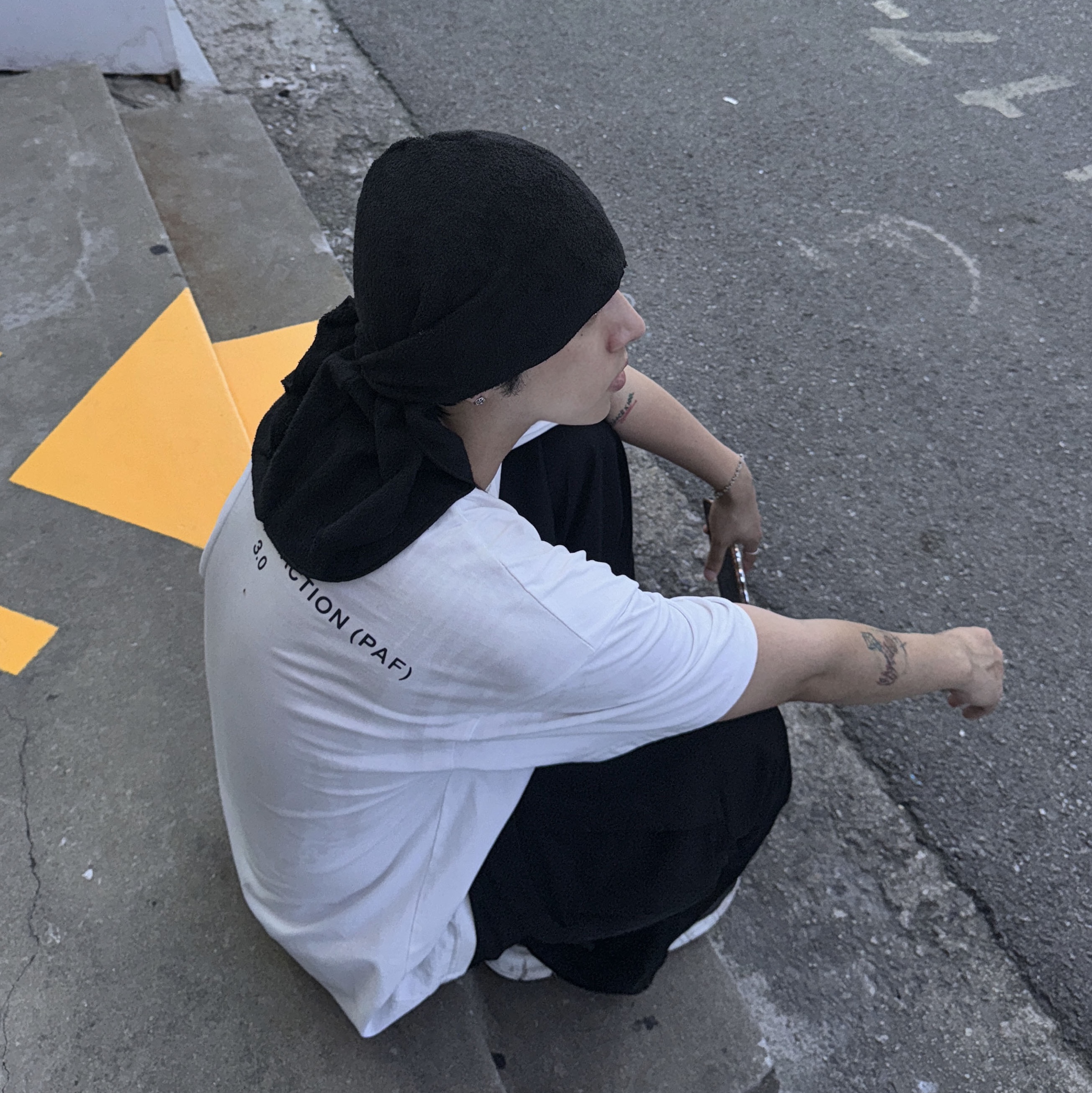 (W) Balenciaga 3XL Sock Recycled Knit Sneakers Black 착용 스타일 - 4