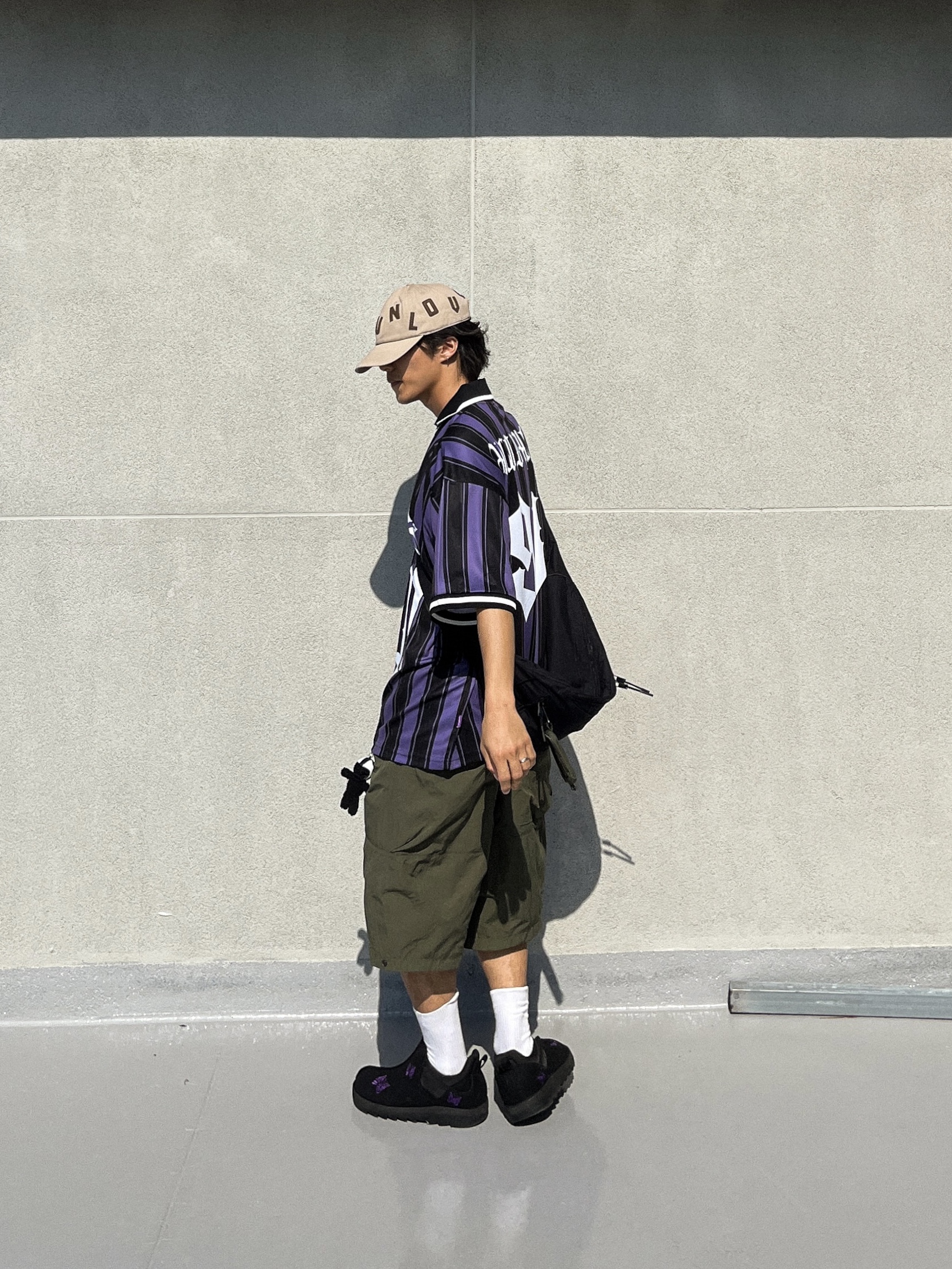 Reebok x Needles Beatnik Moc Core Black Extreme Purple 착용 스타일 - 2
