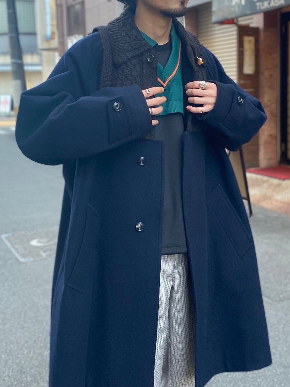 Kolor Beacon 24WBM-C03136 Coat Navy - 24FW 착용 스타일 - 2