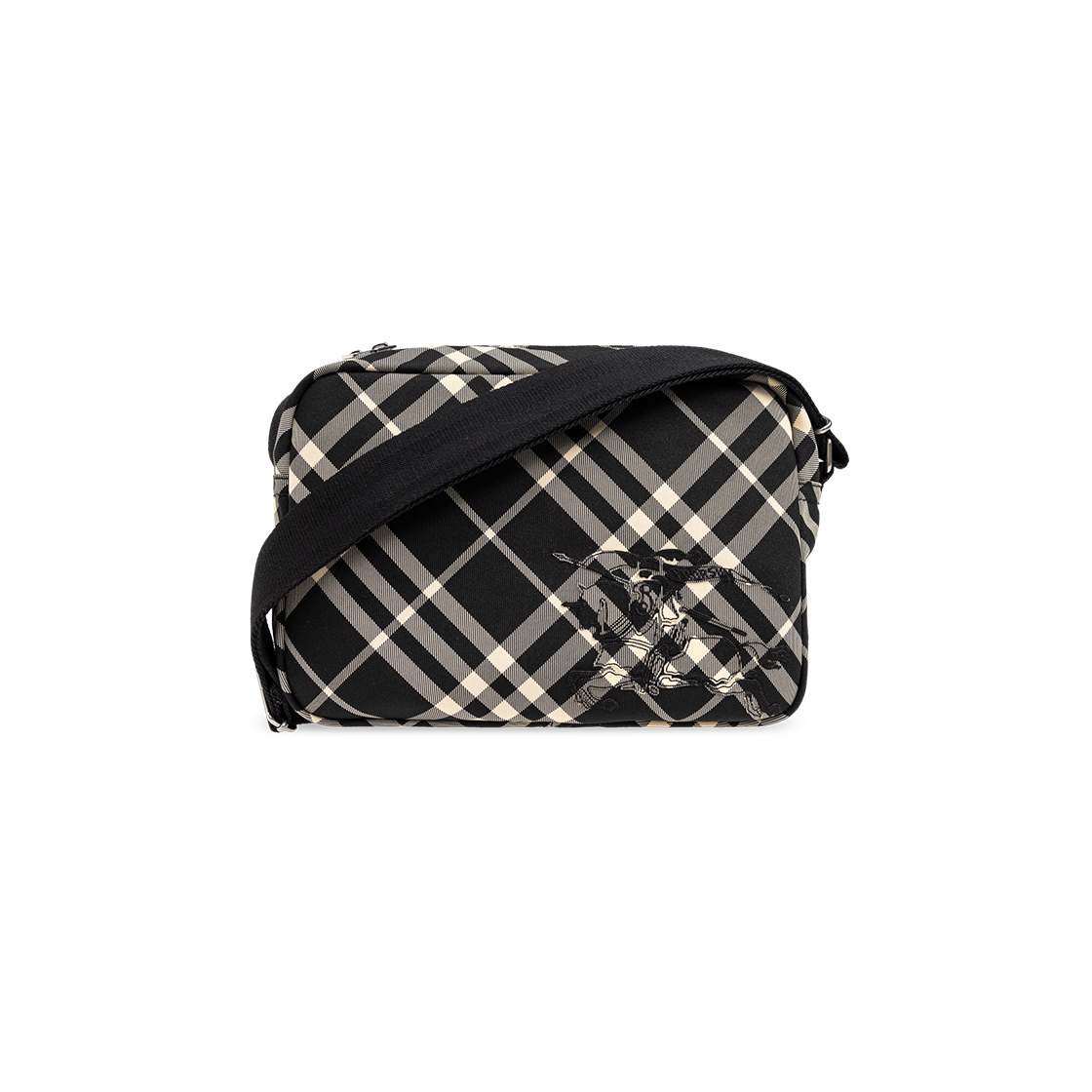 Burberry EKD Applique Checked Crossbody Bag Black 상세 이미지 1