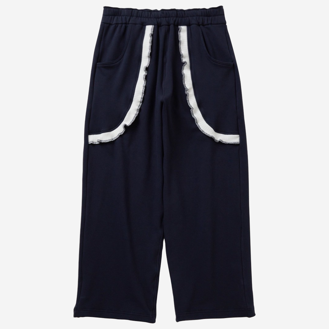 N-24FW02-NV NICK GEAR Frill Sweatpants Navy