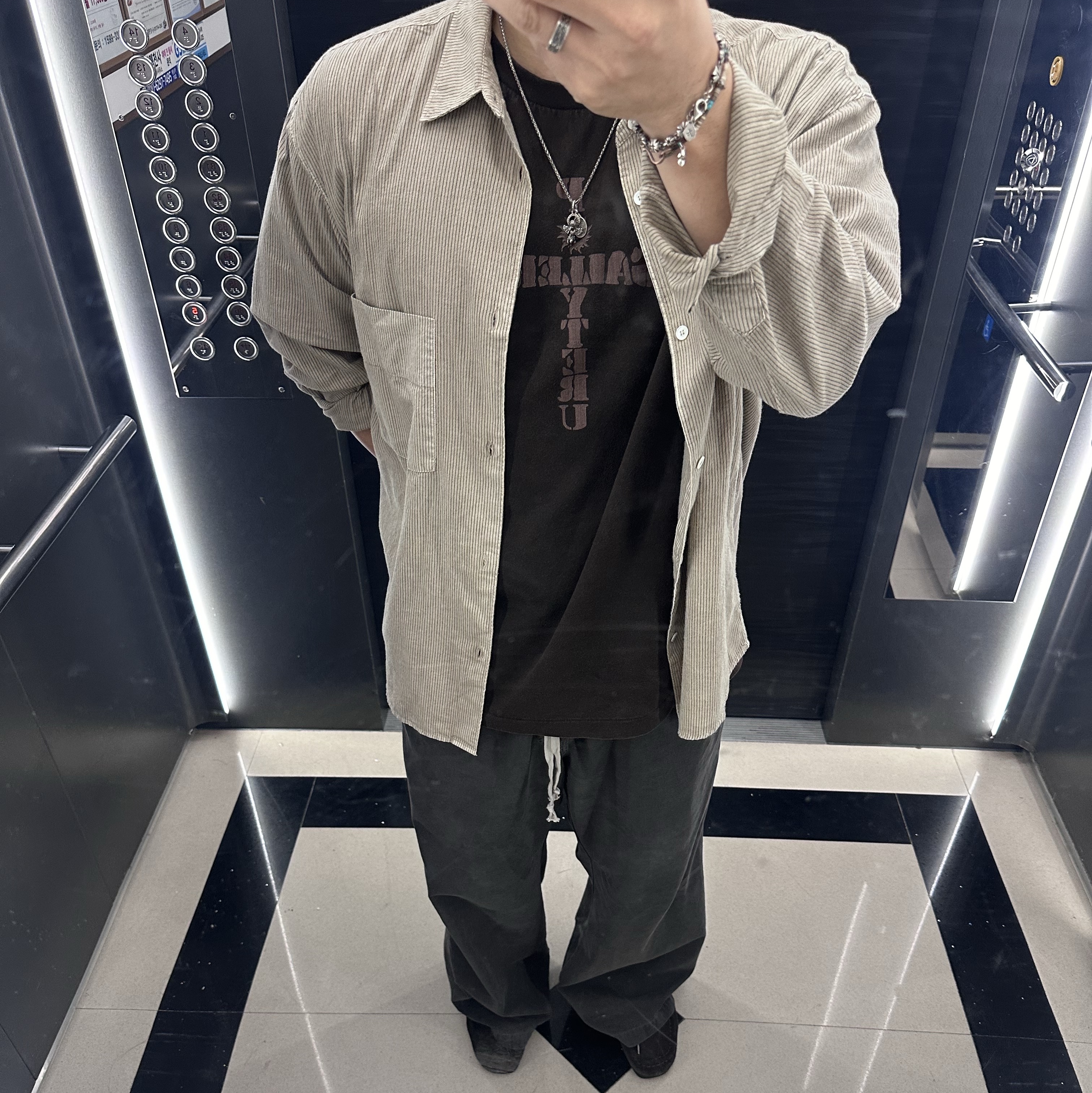 Polyteru Human Index Human Pajama Pants Charcoal, [프리오더] Polyteru 925 Silver Pendant Baby Angel 착용 스타일