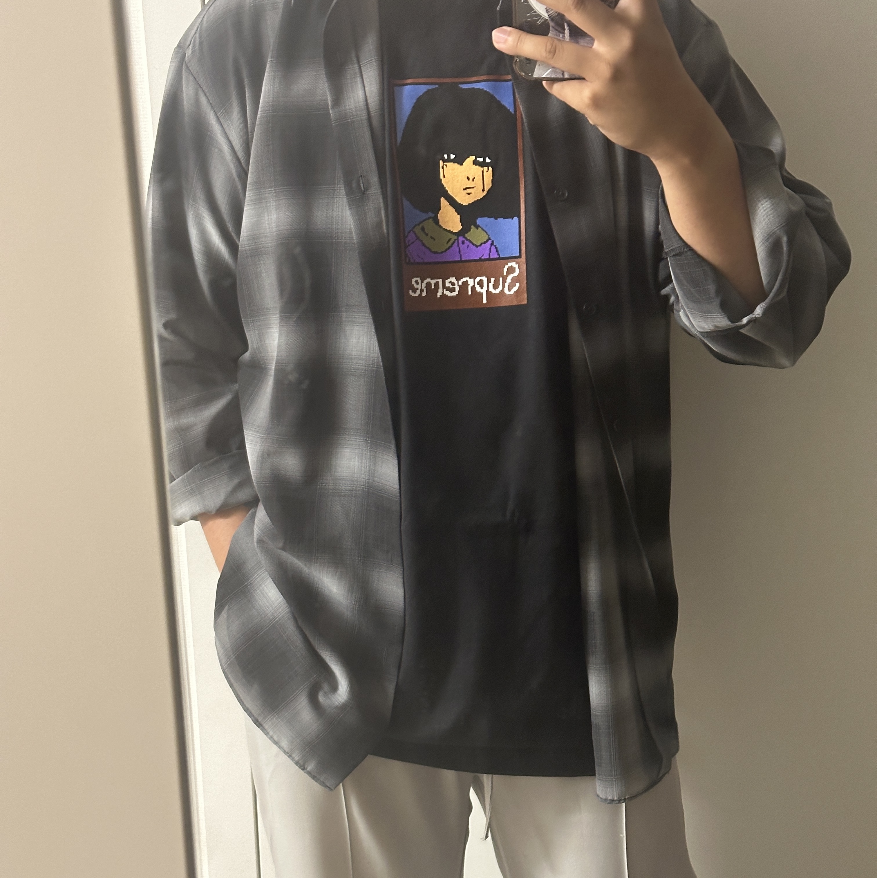 Supreme Emo T-Shirt Black - 24FW 착용 스타일