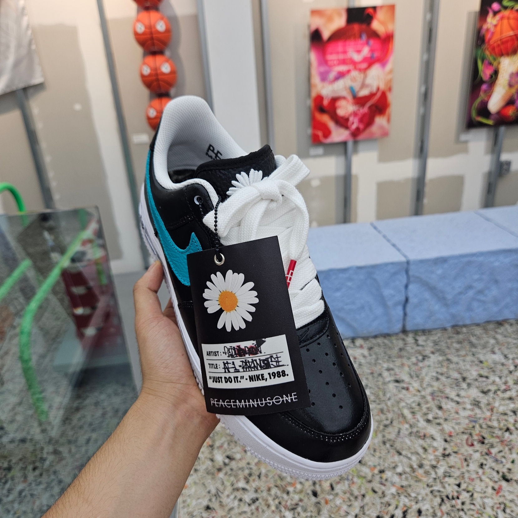 Nike x Peaceminusone Air Force 1 Low Para-Noise 3.0 Black and Multicolor 착용 스타일 - 4