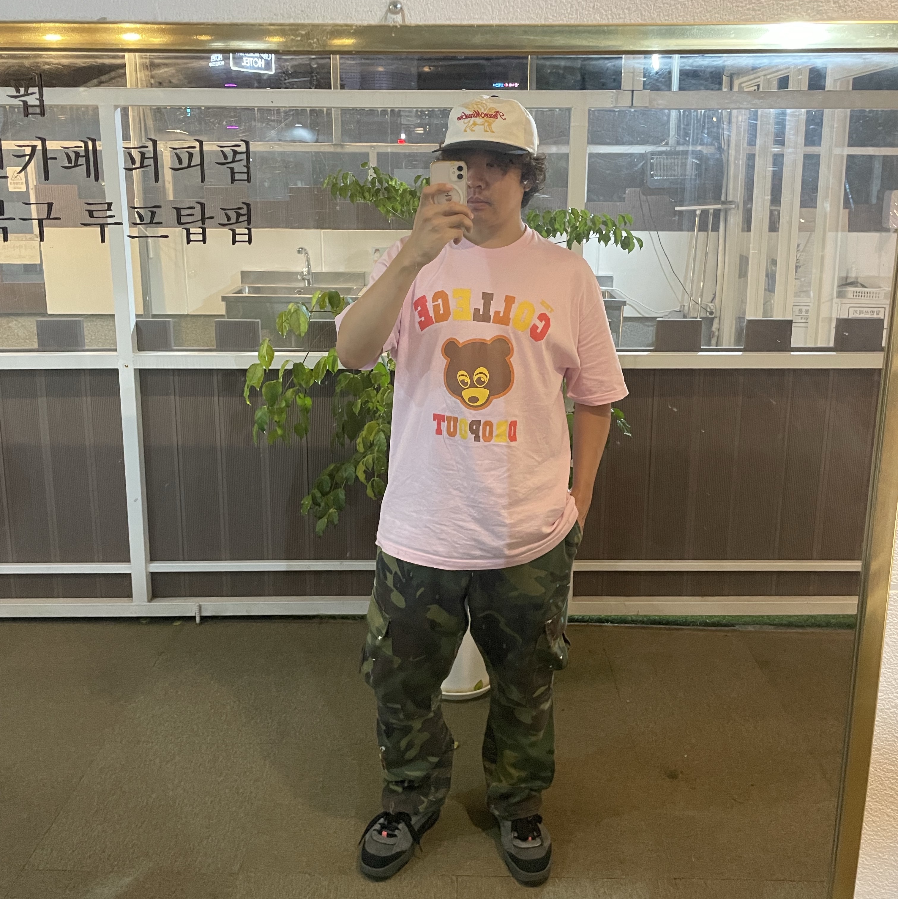 Peaceminusone x Joopiter Five-Panel Baseball Cap White 착용 스타일