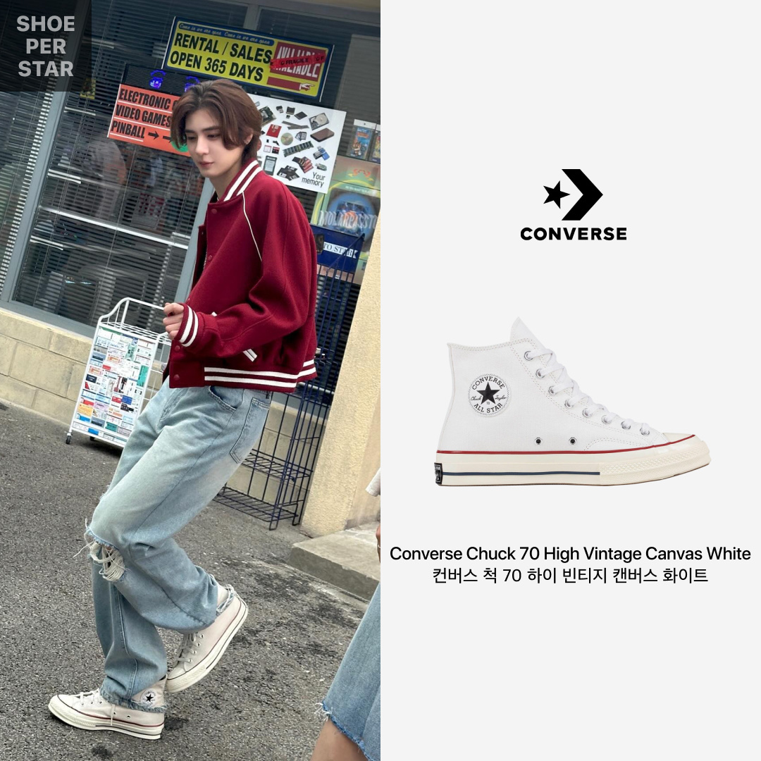 Converse Chuck 70 High Vintage Canvas White 착용 스타일 - 1