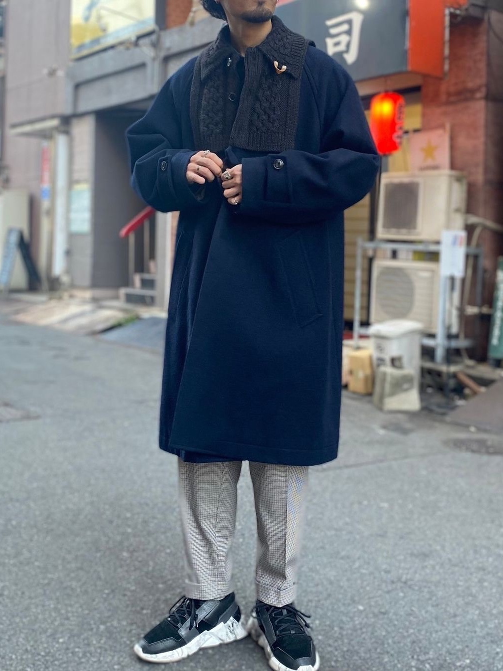 Kolor Beacon 24WBM-C03136 Coat Navy - 24FW 착용 스타일 - 3