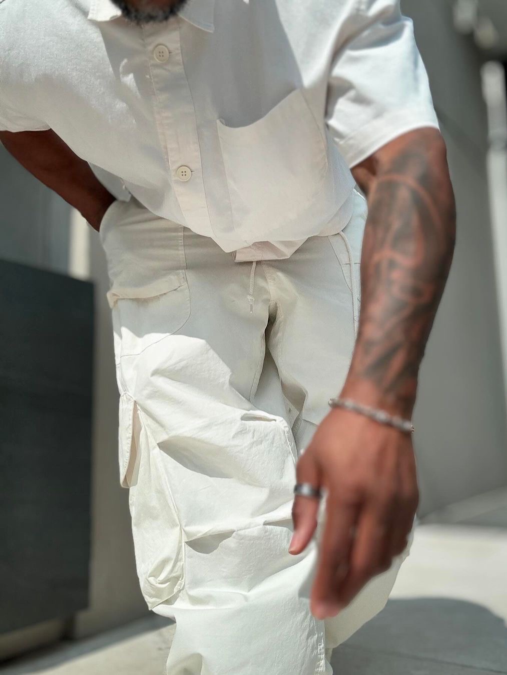 Entire Studios Freight Cargo Off White - 24FW 착용 스타일 - 2