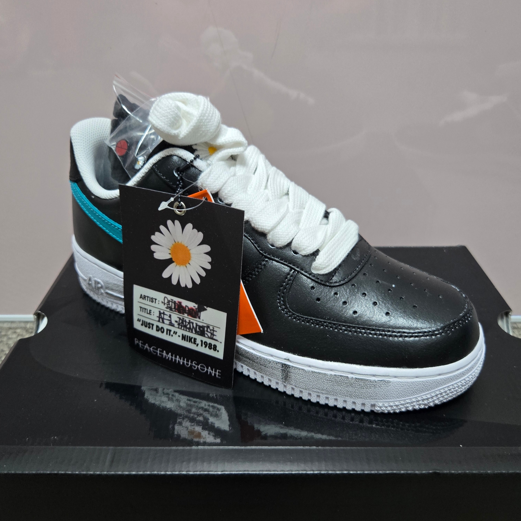 Nike x Peaceminusone Air Force 1 Low Para-Noise 3.0 Black and Multicolor 착용 스타일 - 4
