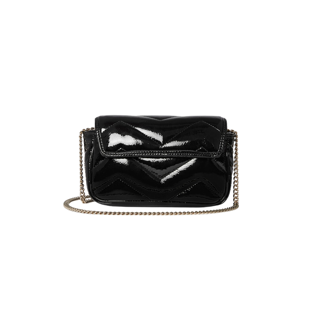 Gucci GG Marmont Super Mini Bag Patent Leather Black 상세 이미지 2