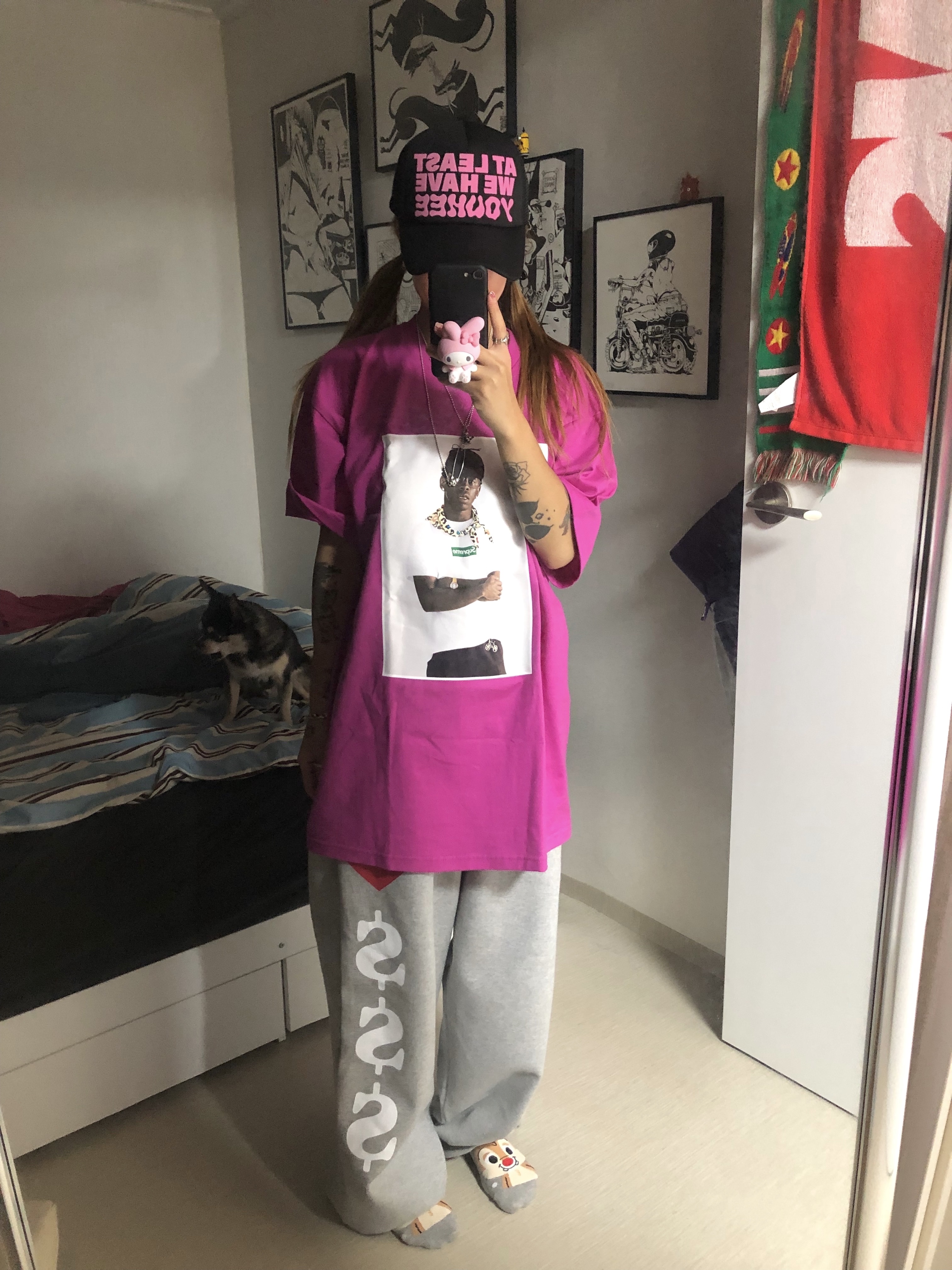 Supreme Tyler The Creator T-Shirt Magenta - 24FW 착용 스타일