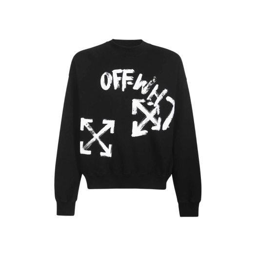 Off-White Paint Script Skate Crewneck Black White